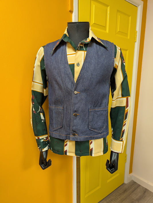 1970s denim waistcoat
