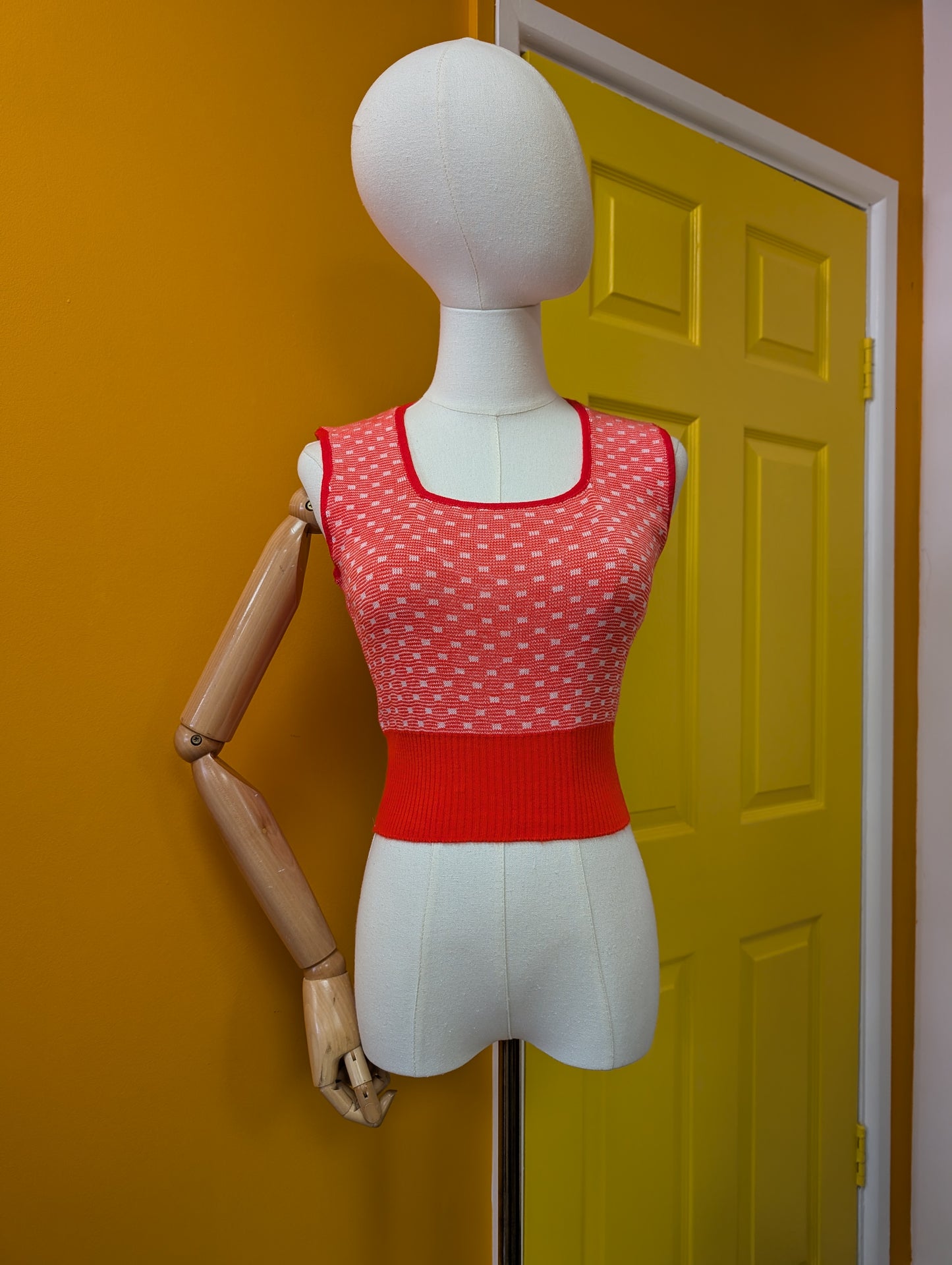 1970s red tank top/vest - XS/S
