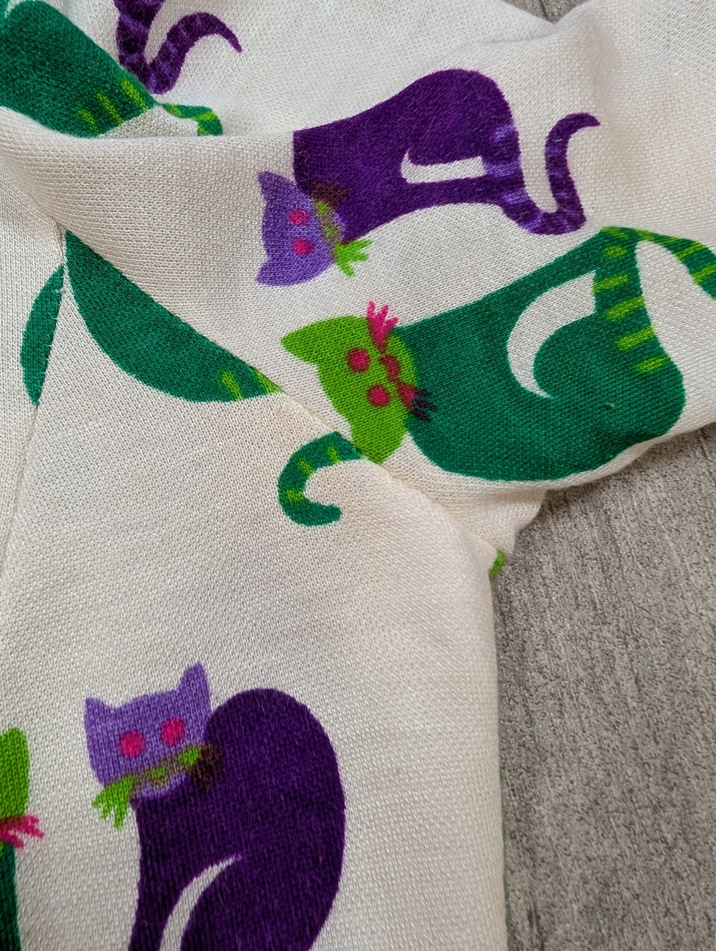 1970s Lucie Linden novelty cat (lemur?) print shirt - M