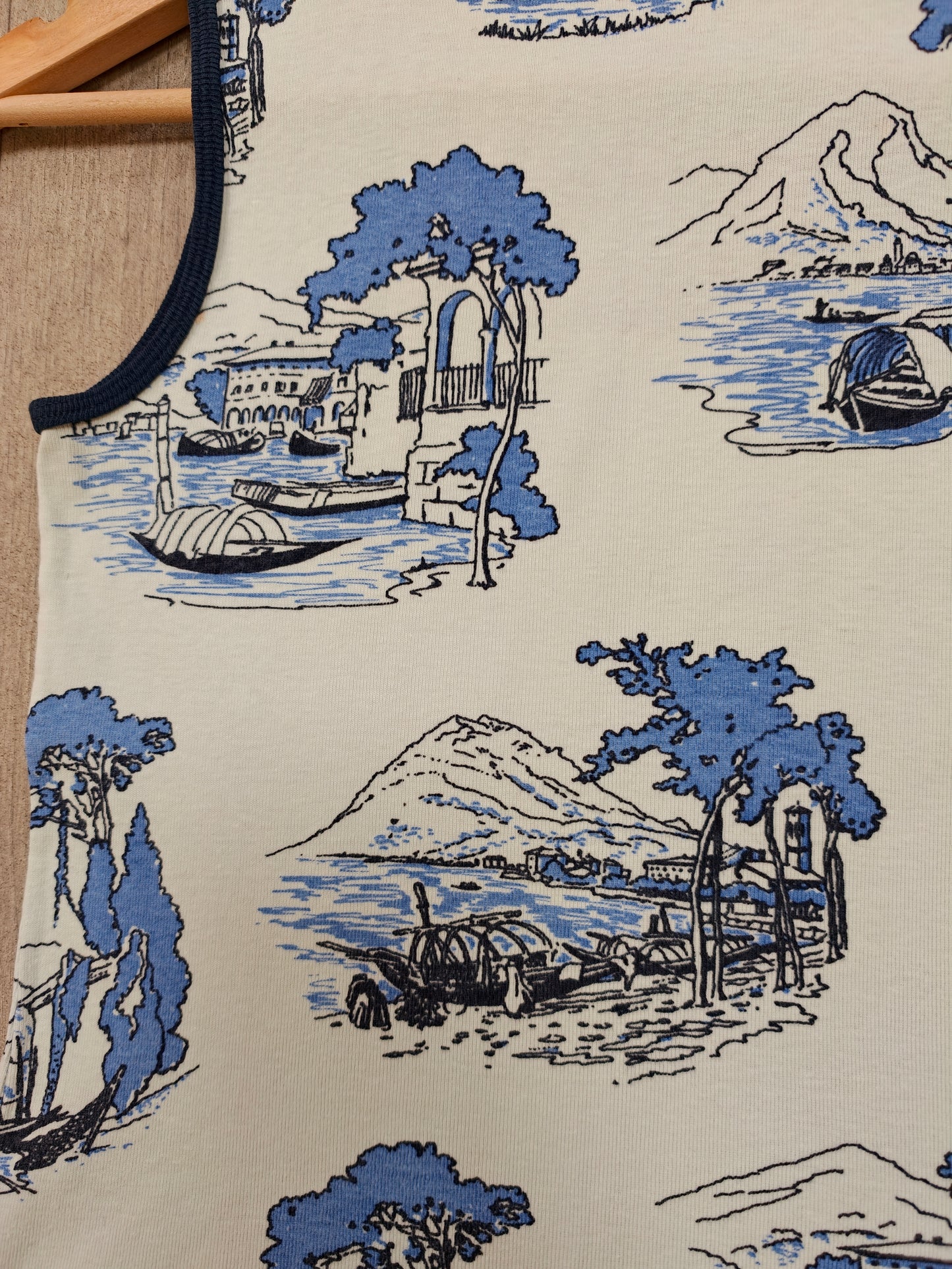 1970s St Michael novelty print cotton vest top - XS