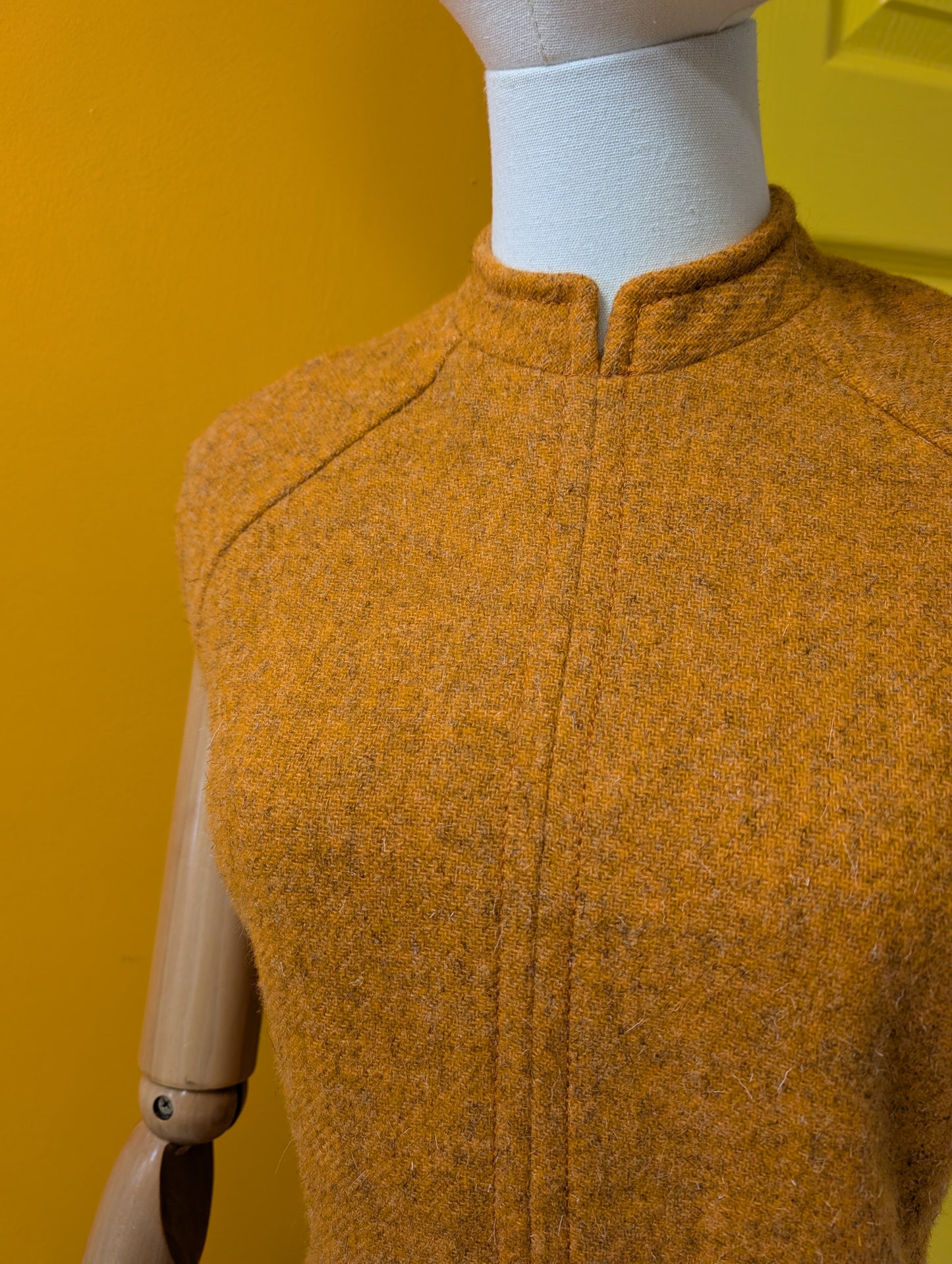 1960s Carvale orange wool dress - S/10