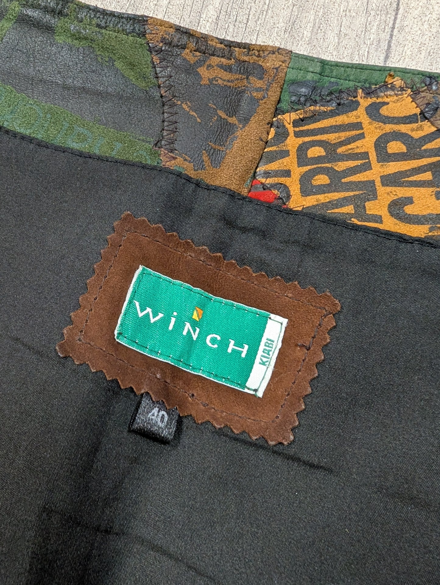 90s/Y2K Winch patchwork suede skirt - 26" waist