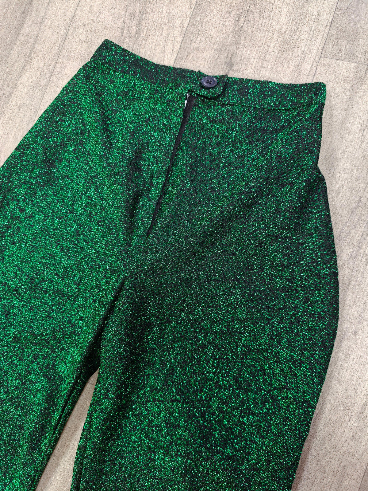 Green lurex trousers - XS