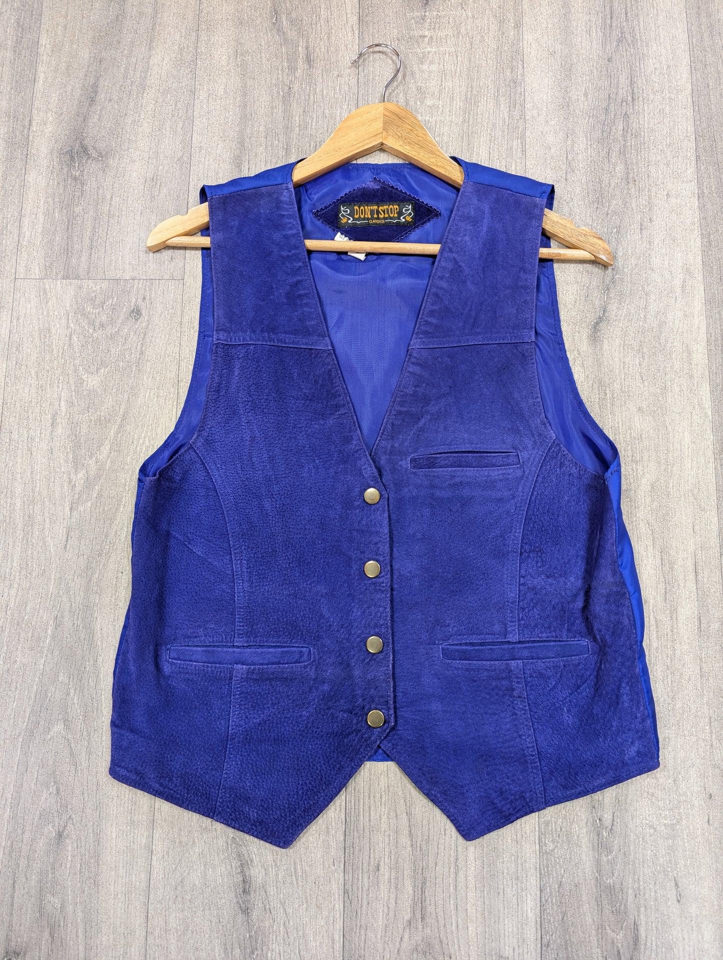 1990s Don't Stop purple suede waistcoat