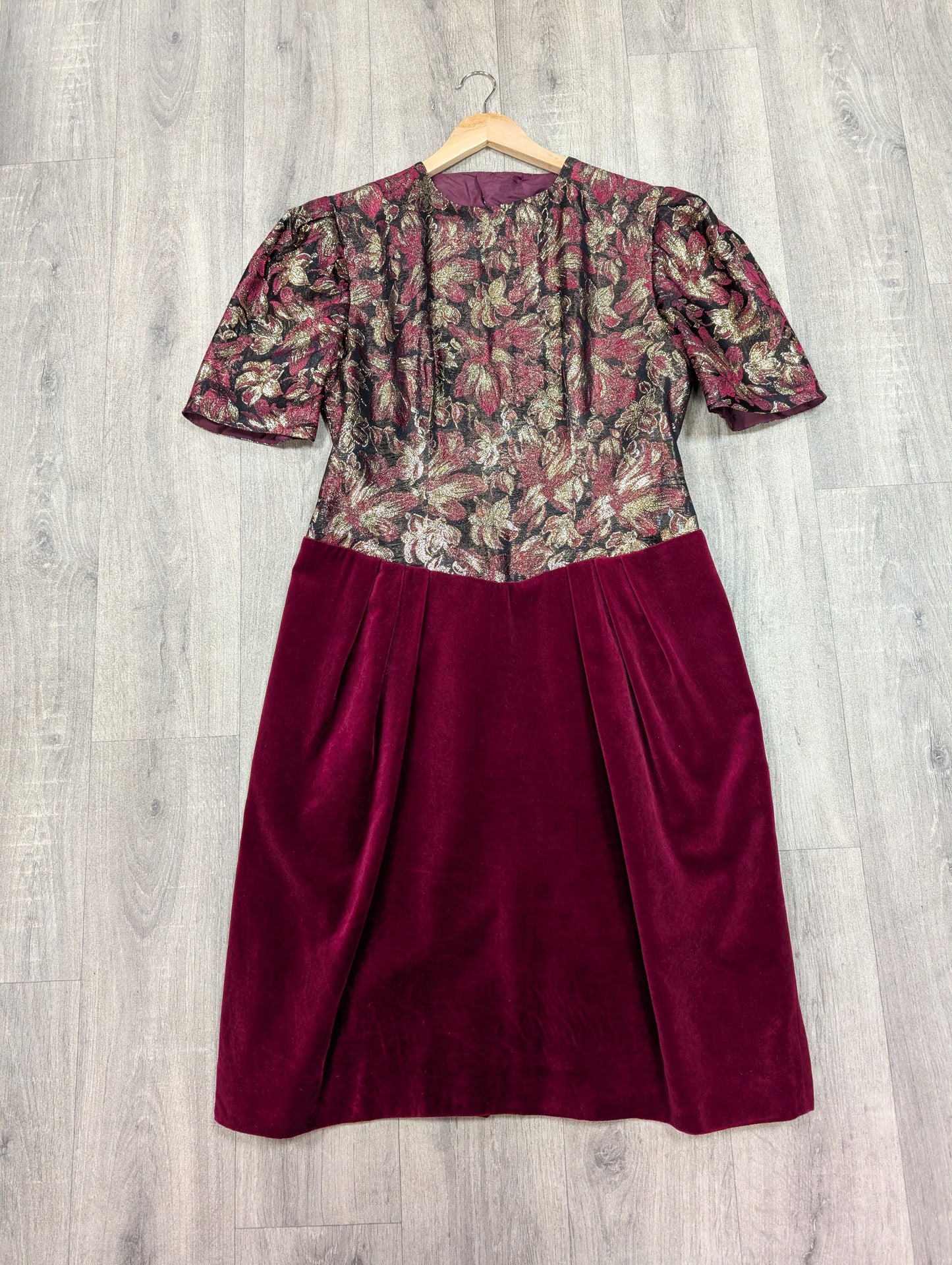 1980s lurex and velvet party dress - M/14