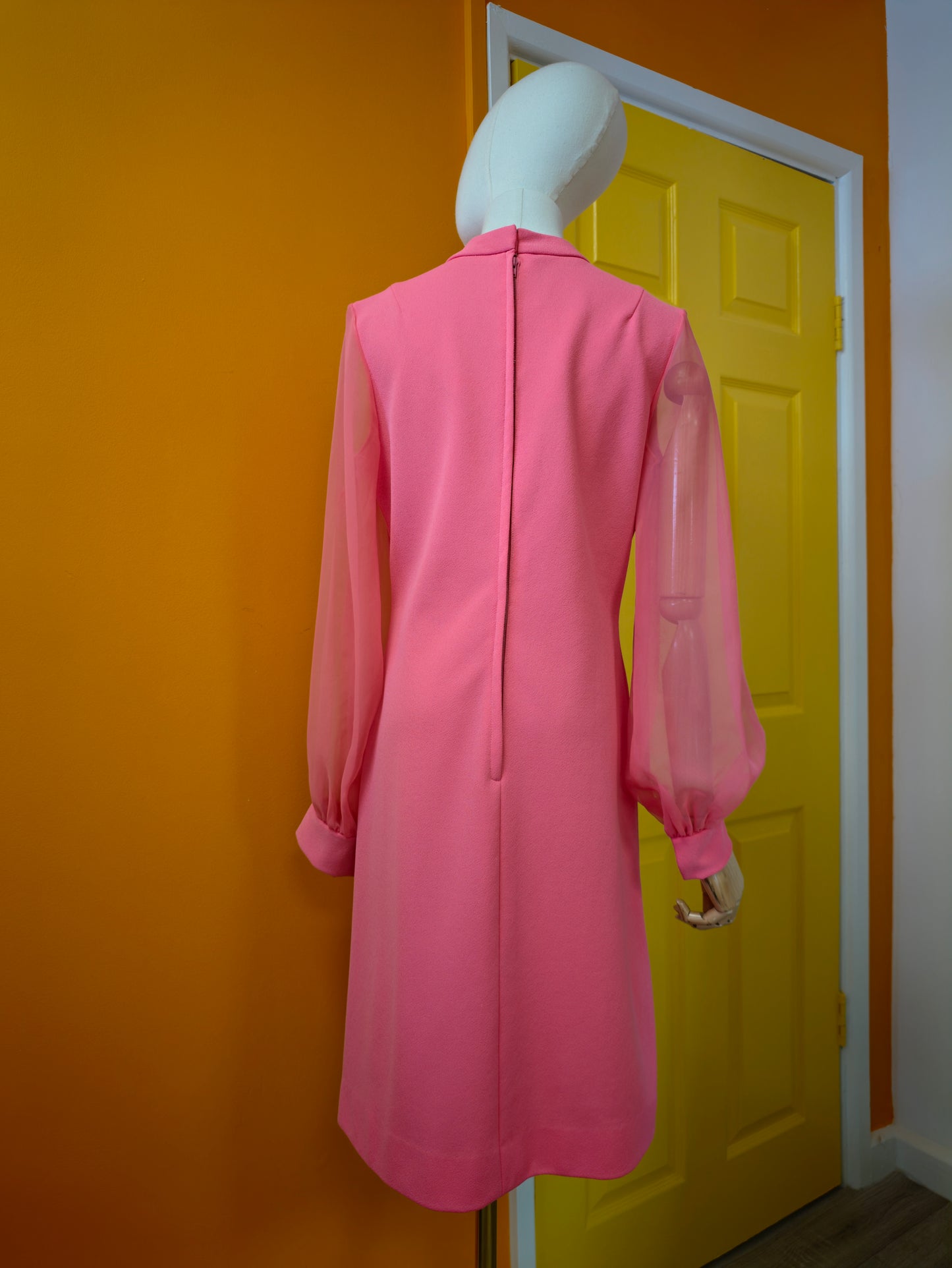 1970s pink dress - M/12/14