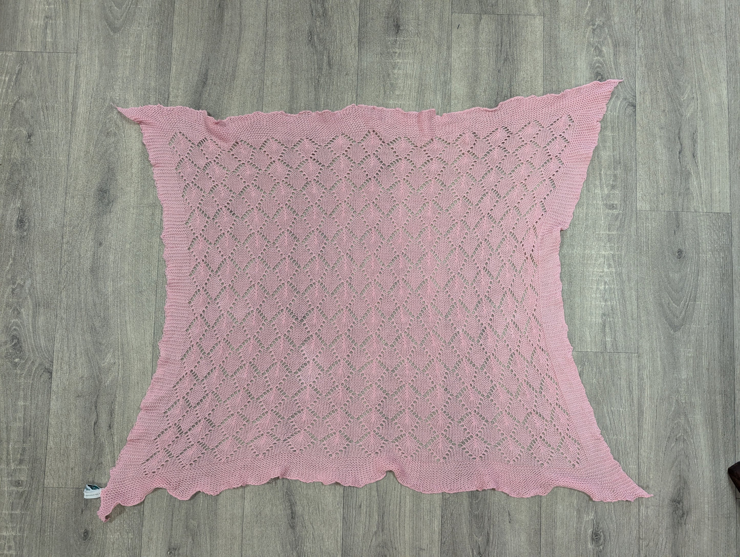80s/90s Laura Ashley pink cotton shawl/scarf