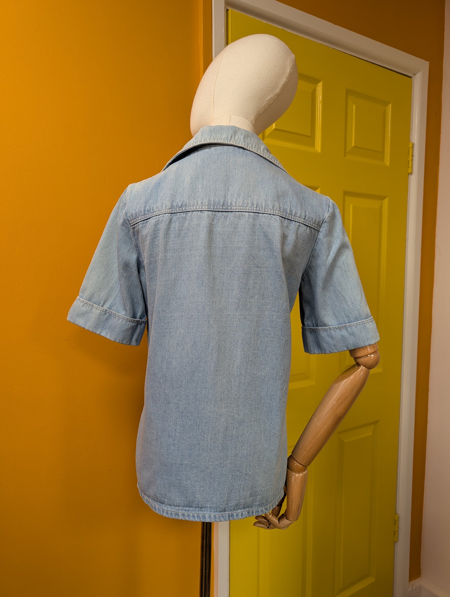 1970s denim shirt with MG patch - S