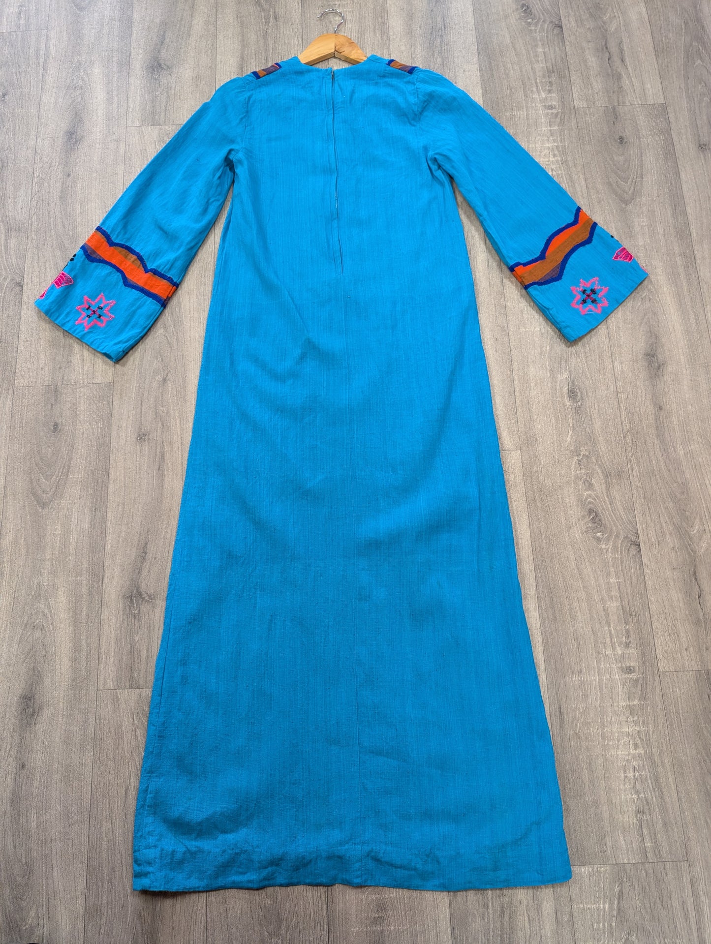 1970s Mexican embroidered cotton dress - XS
