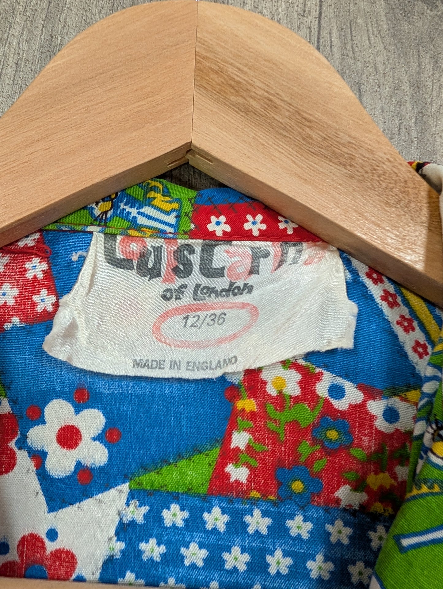 1970s Louis Caring novelty patchwork print - XS