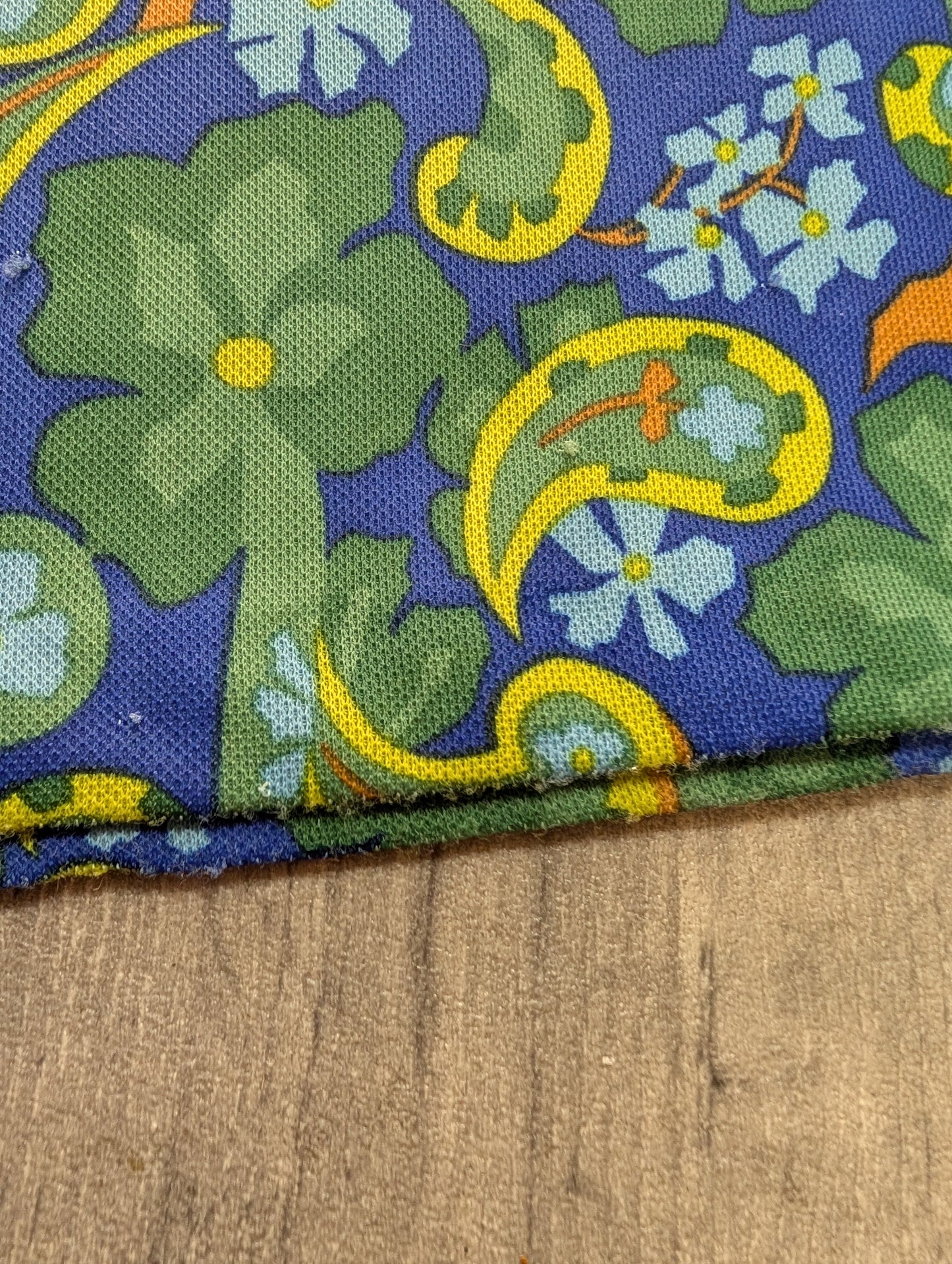 1970s green/blue paisley maxi dress - S/10