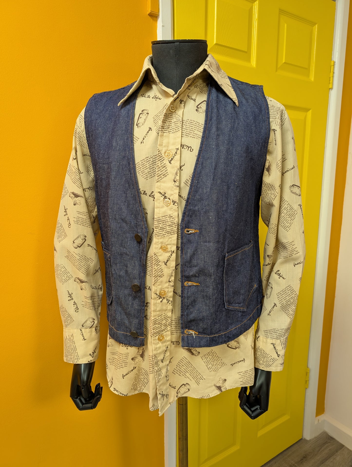 1970s denim waistcoat