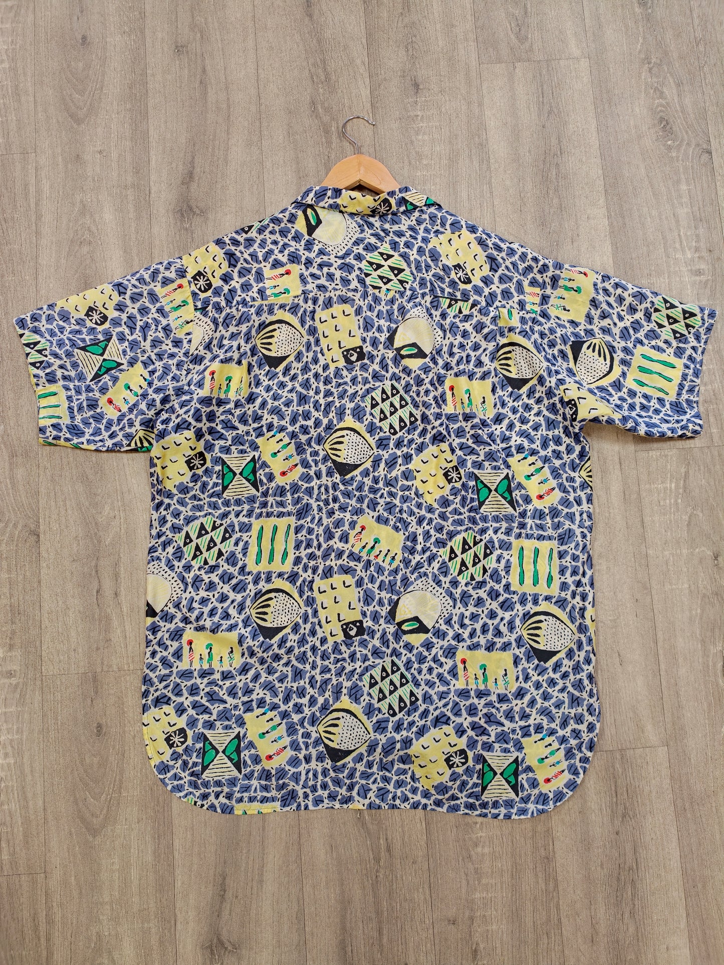1990s Nicole Farhi novelty print silk shirt - L/XL