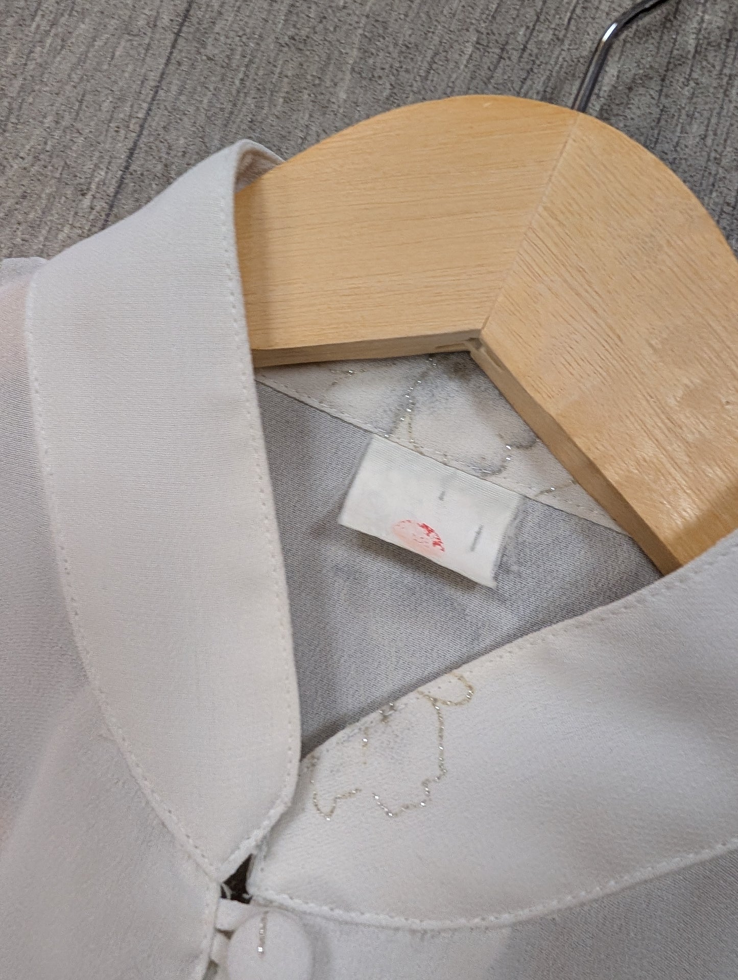 1980s white & silver floral shirt - M