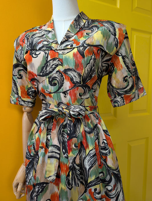 1940s Lawton Lewis dress - M/43"B, 31"W