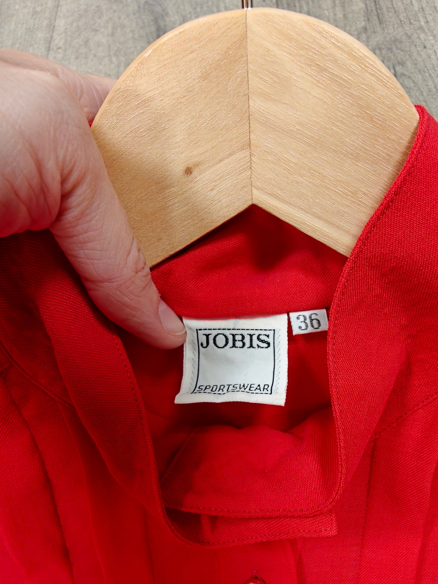 1980s Jobis Sportswear red wool shirt - S