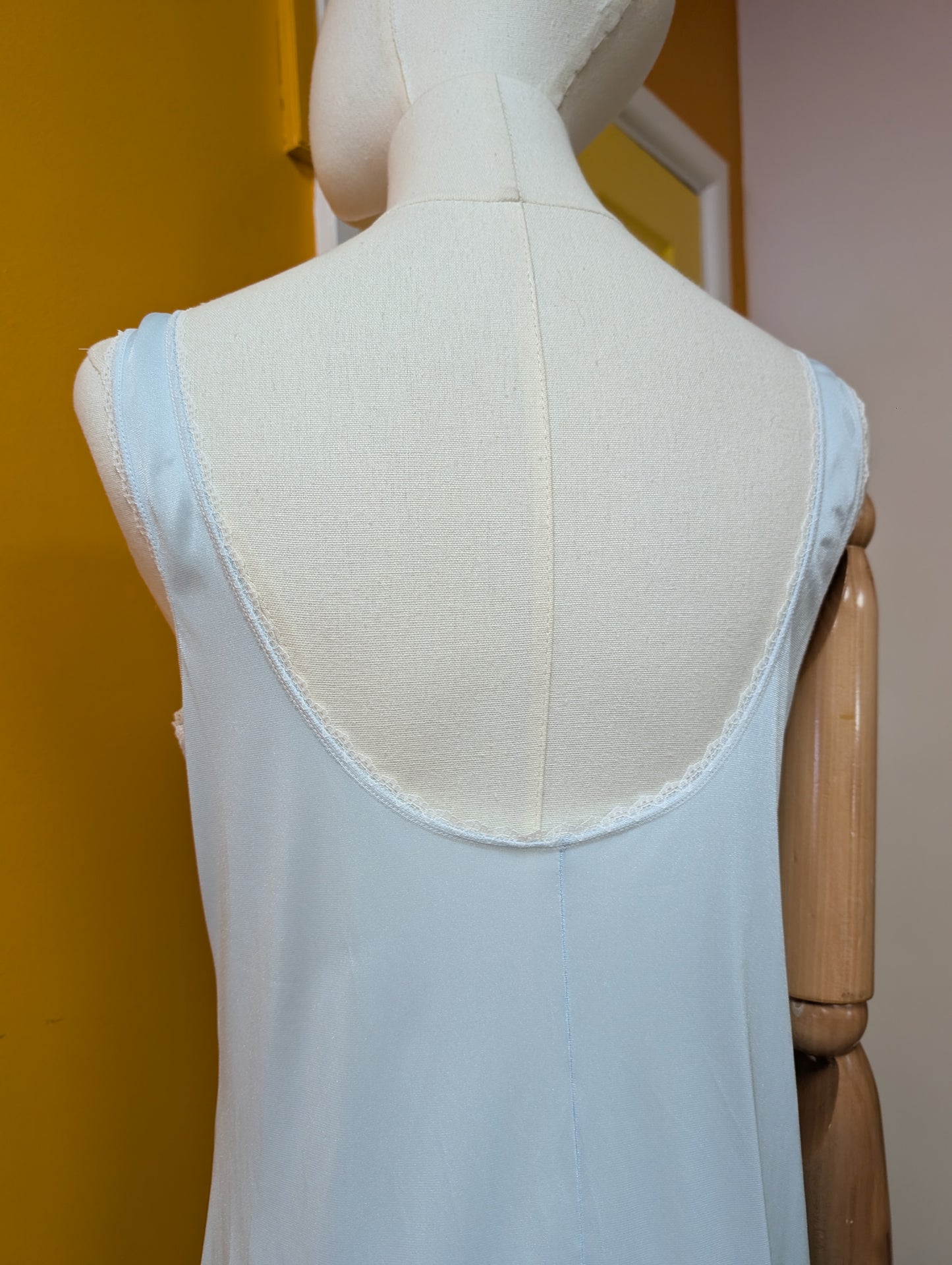 1970s blue nylon nightdress - S/8/10