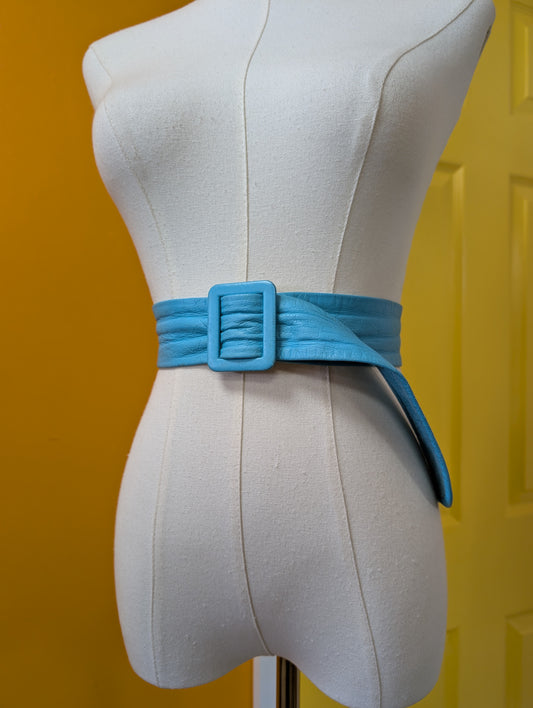 1980s turquoise leather belt