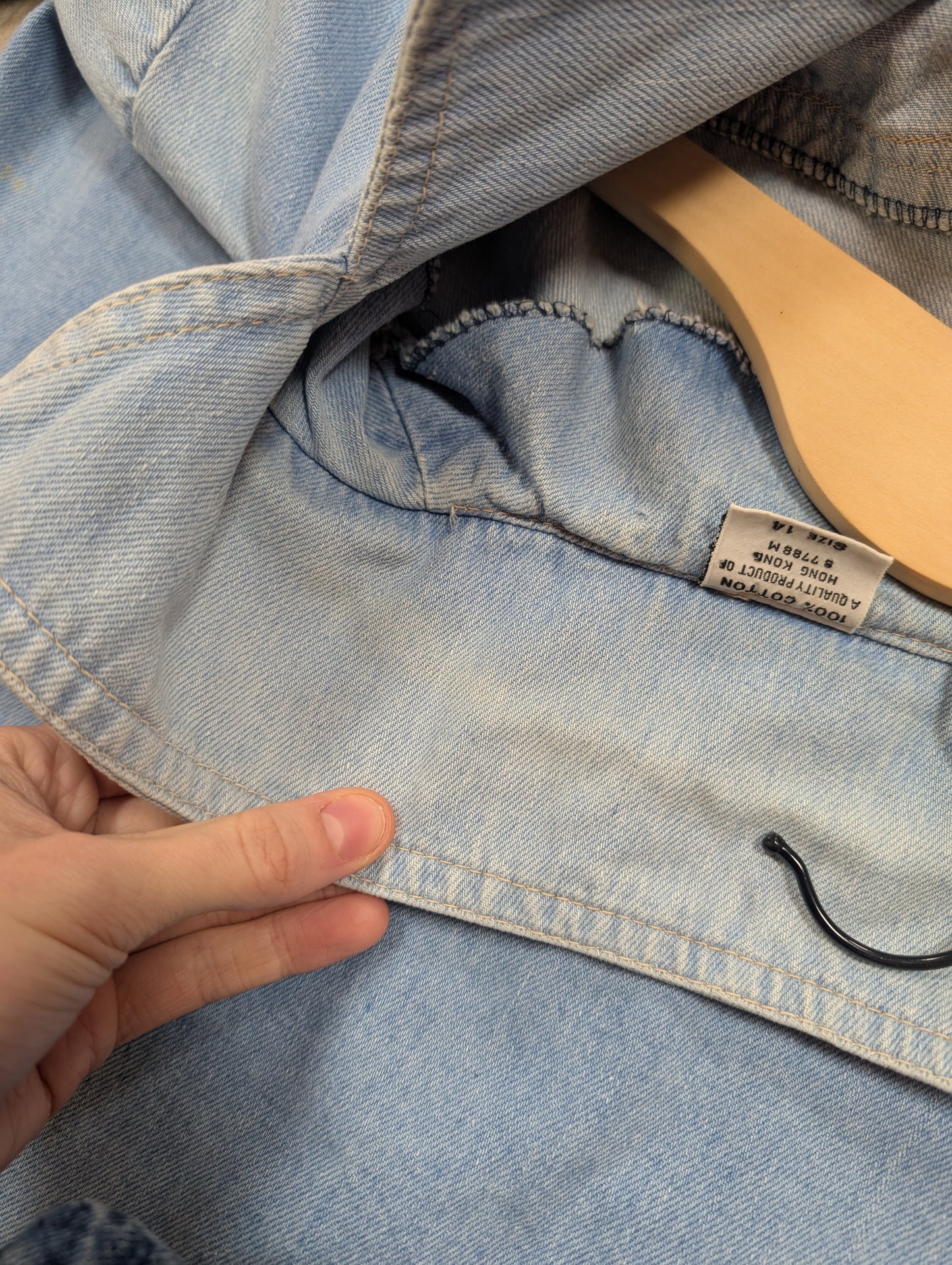 1970s denim shirt with MG patch - S