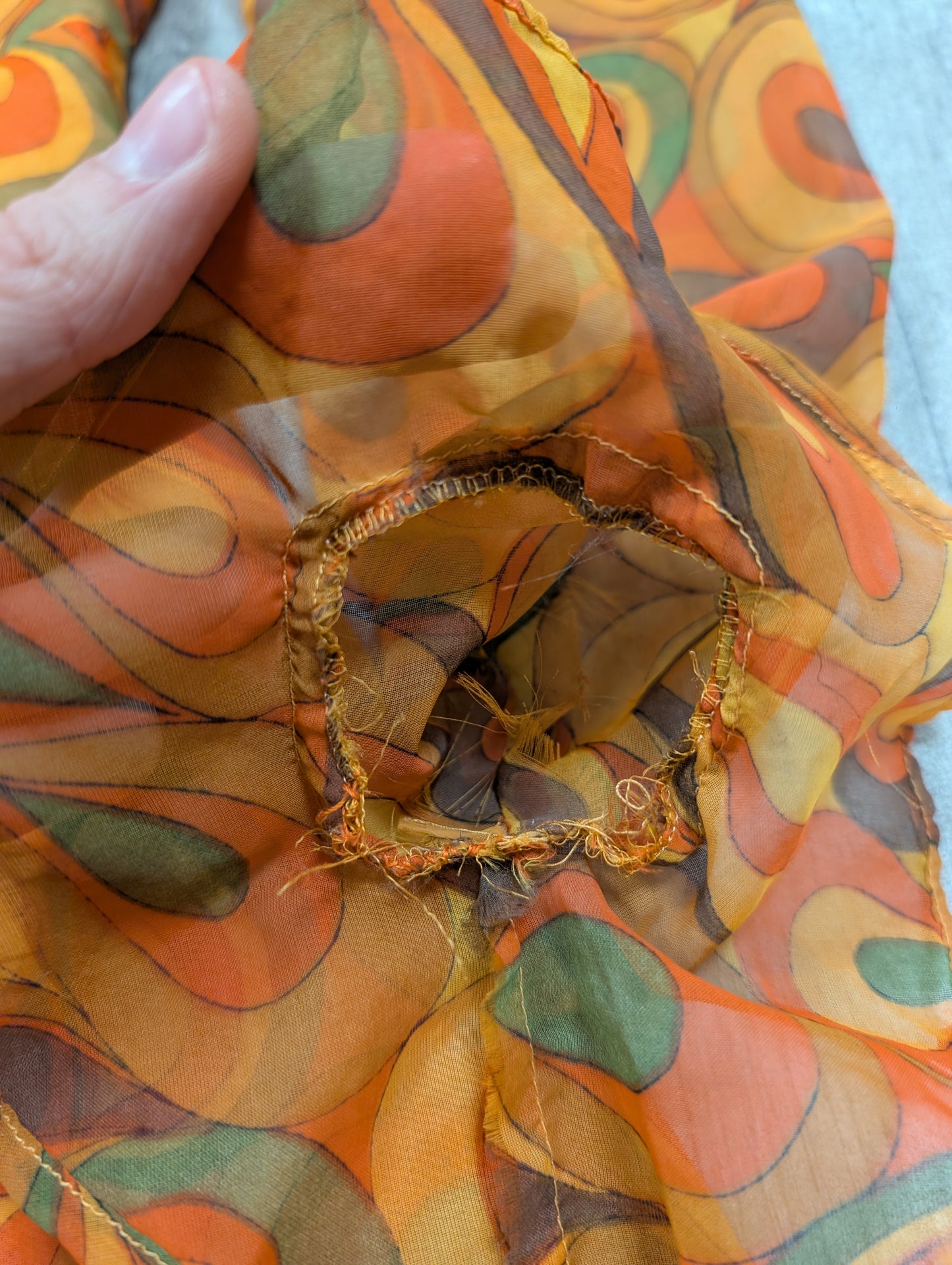 1960s Mademoiselle psychedelic orange dress - S/8