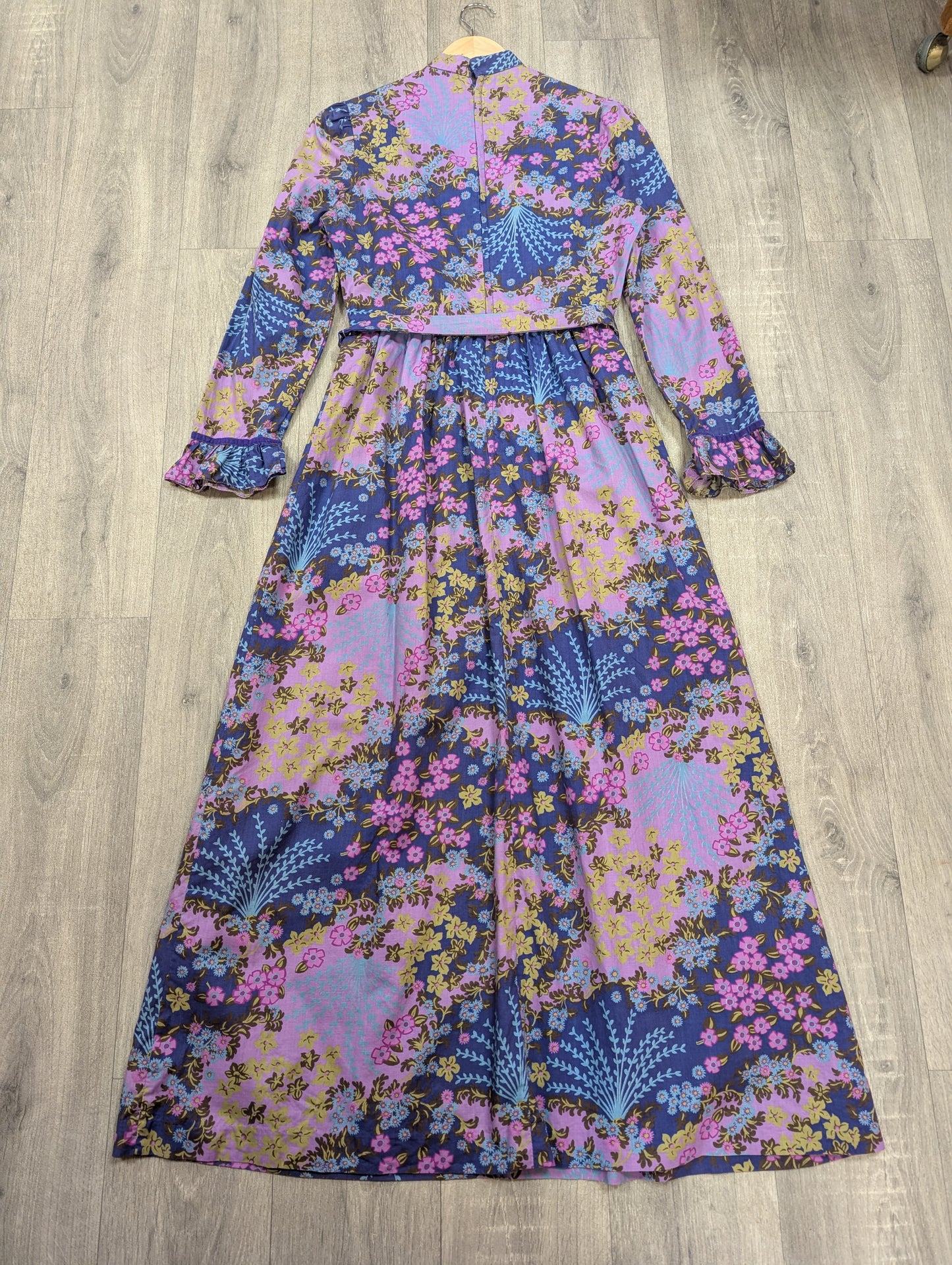 1970s psychedelic maxi dress - M/12