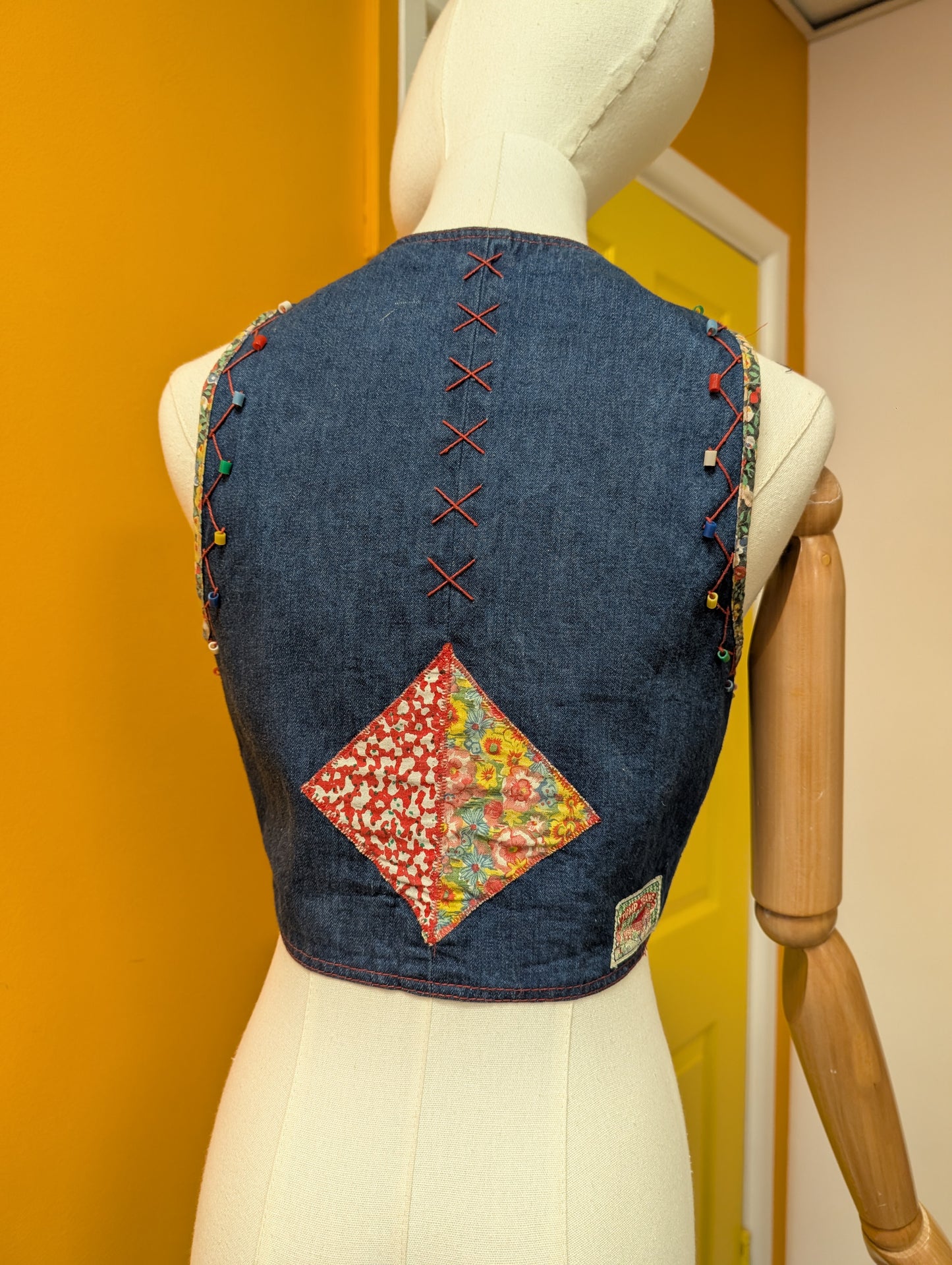 1970s Jump Jeans denim waistcoat - XS