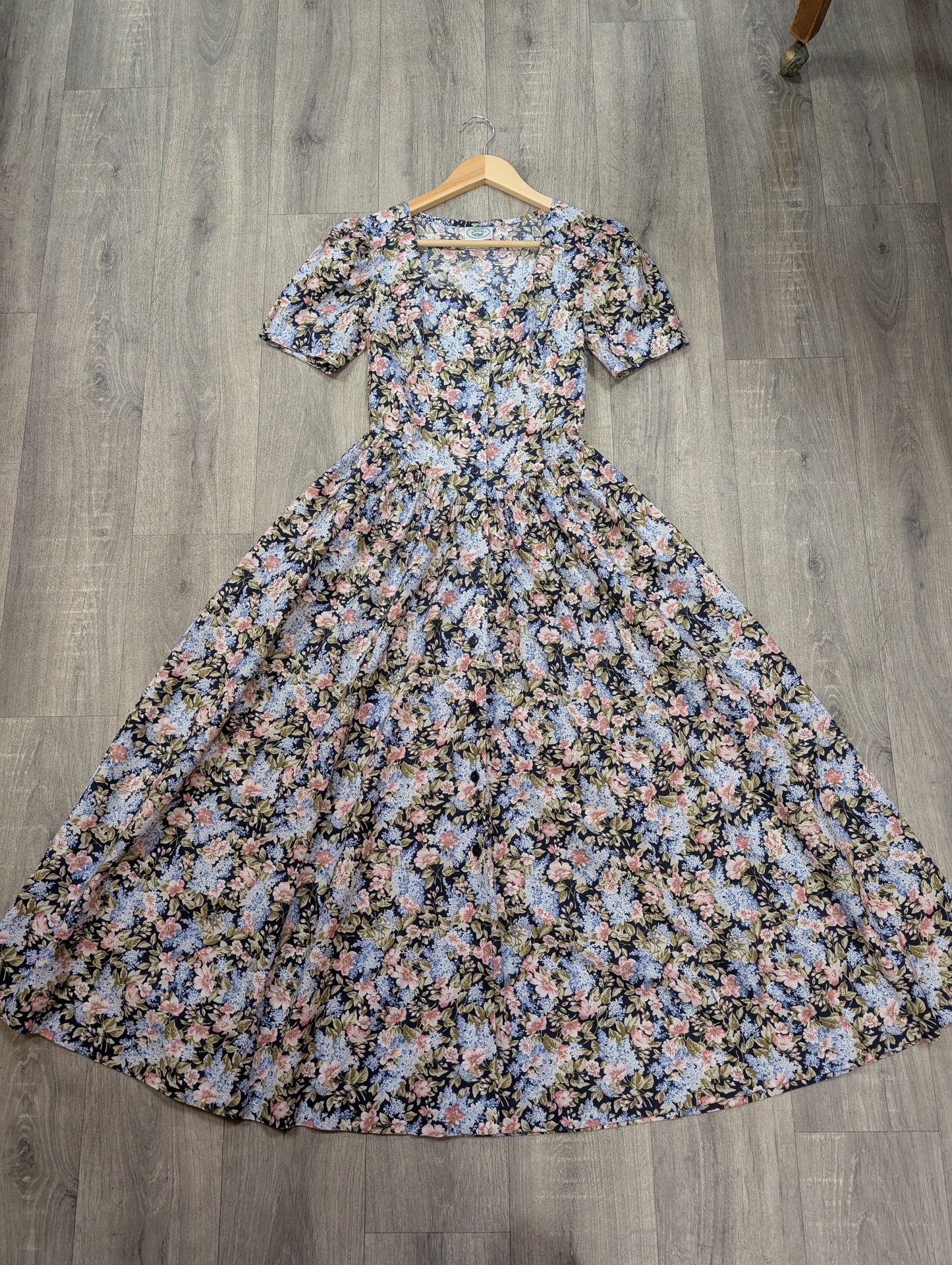 1990s Laura Ashley floral cotton dress - XS/6/8