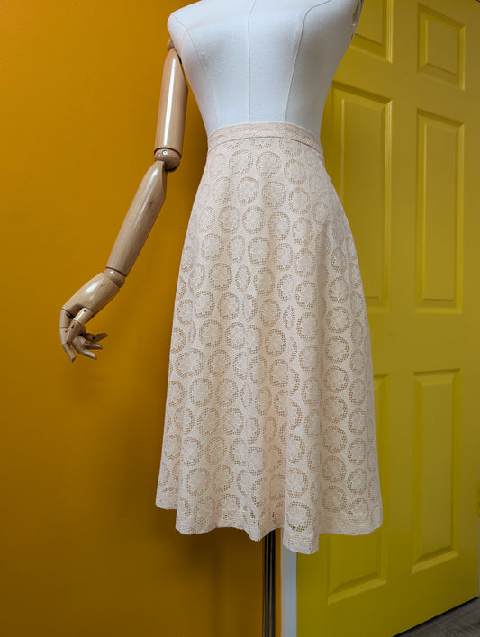 1970s floral lace skirt - 28" waist