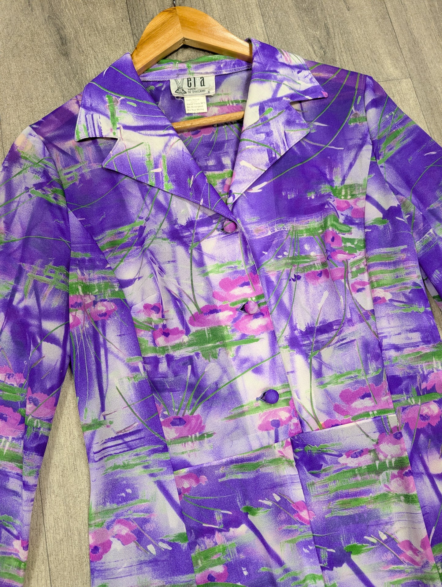 1970s Elida purple maxi dress & belt - M/12