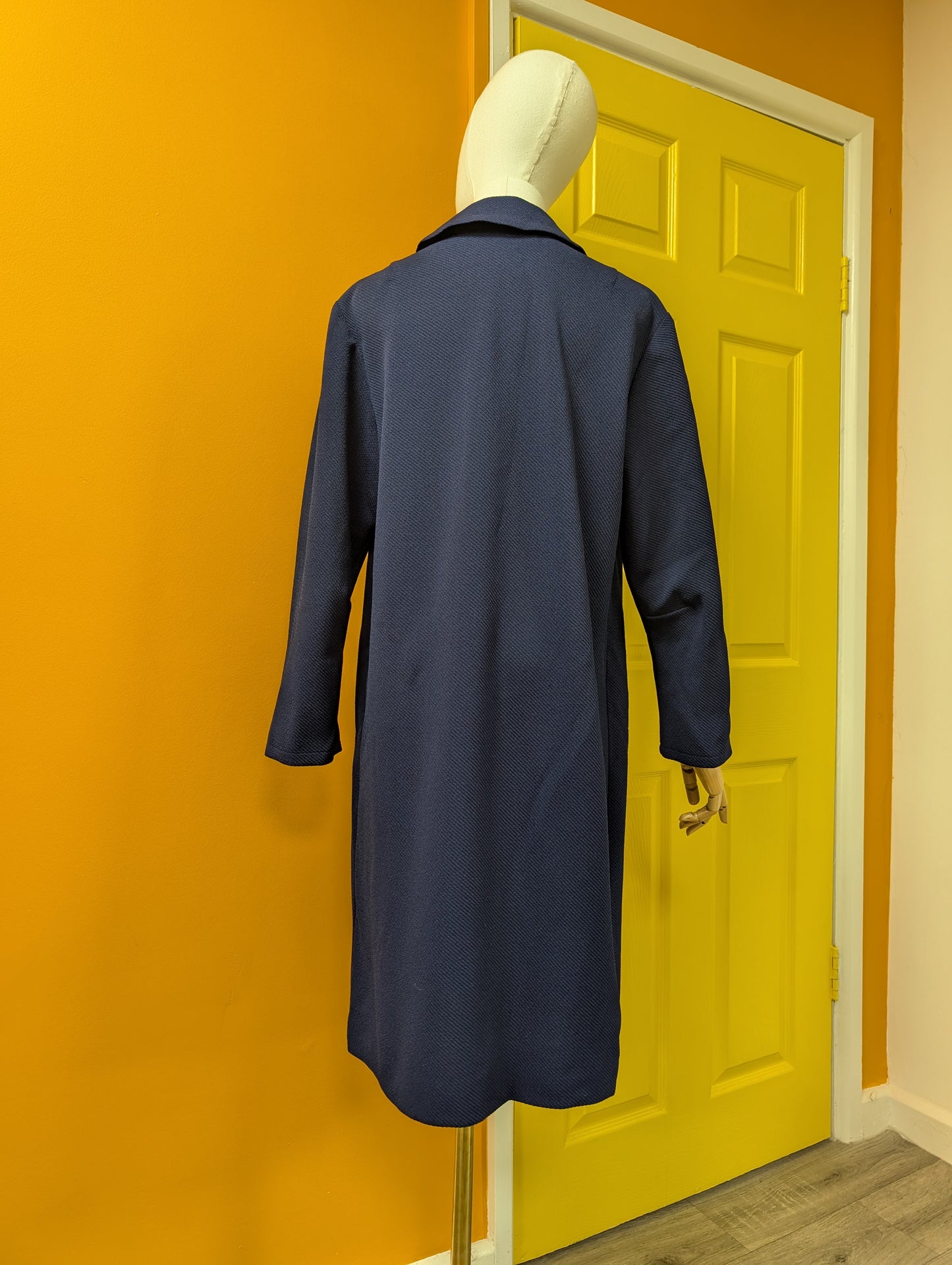 1960s Richard Stump blue crimplene coat - M/L