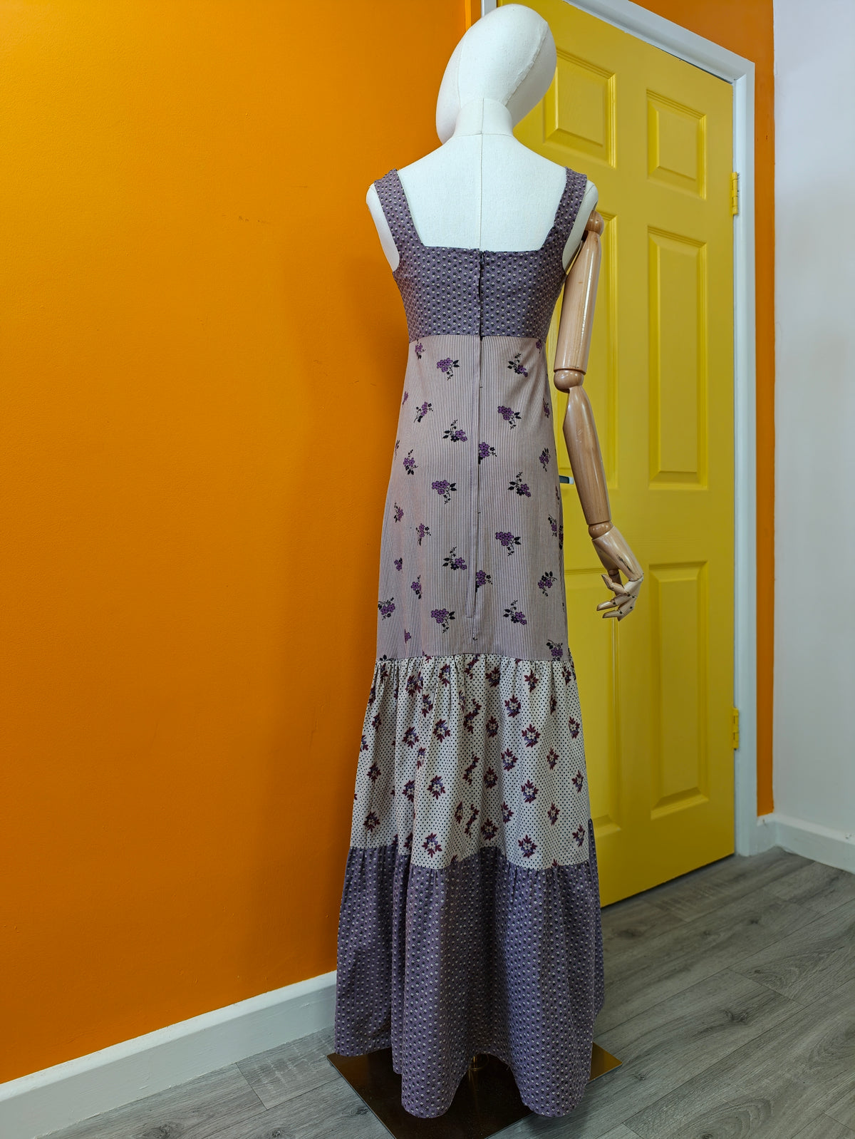 1970s Topshop floral cotton maxi dress - XS/6