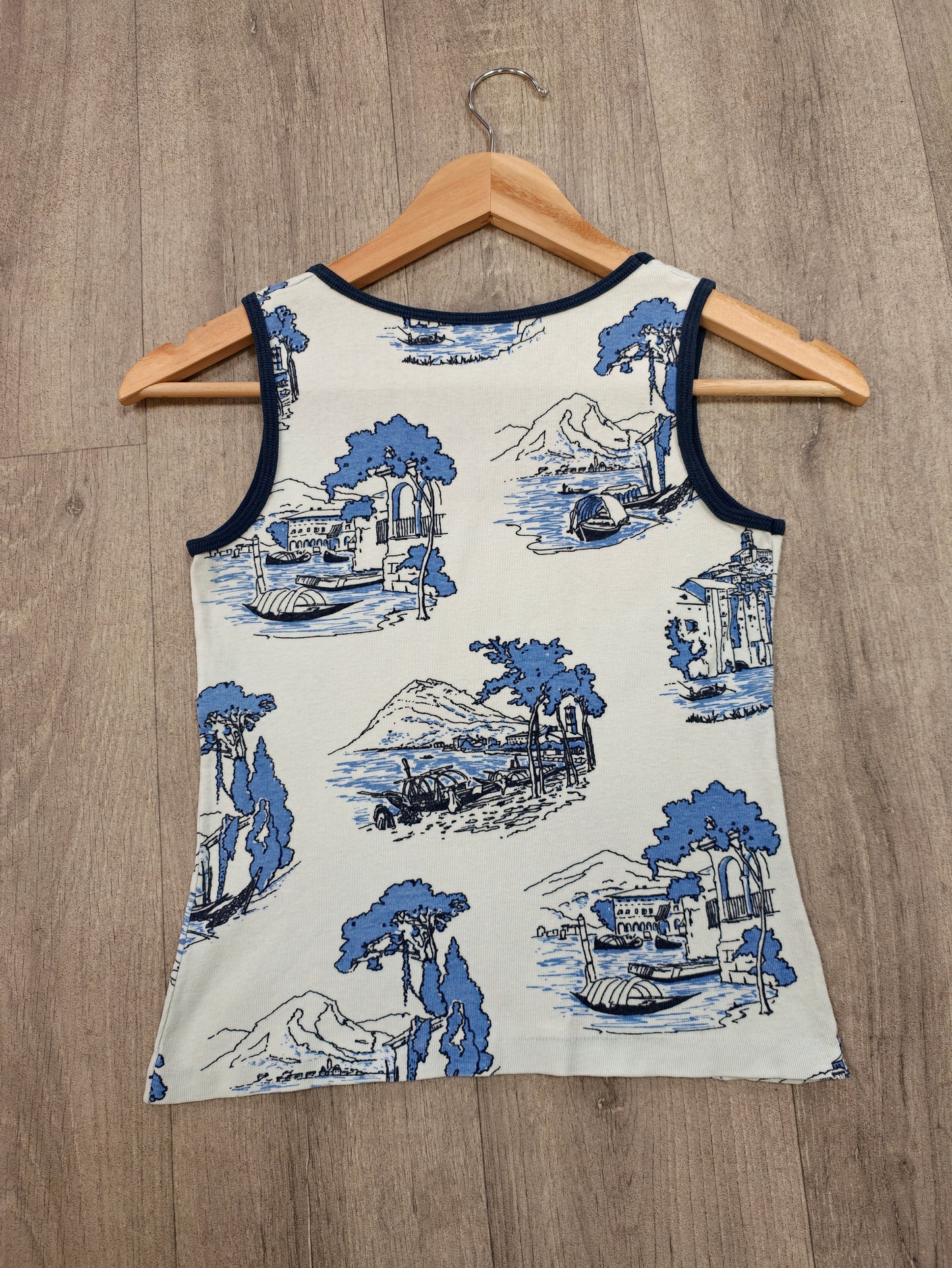 1970s St Michael novelty print cotton vest top - XS