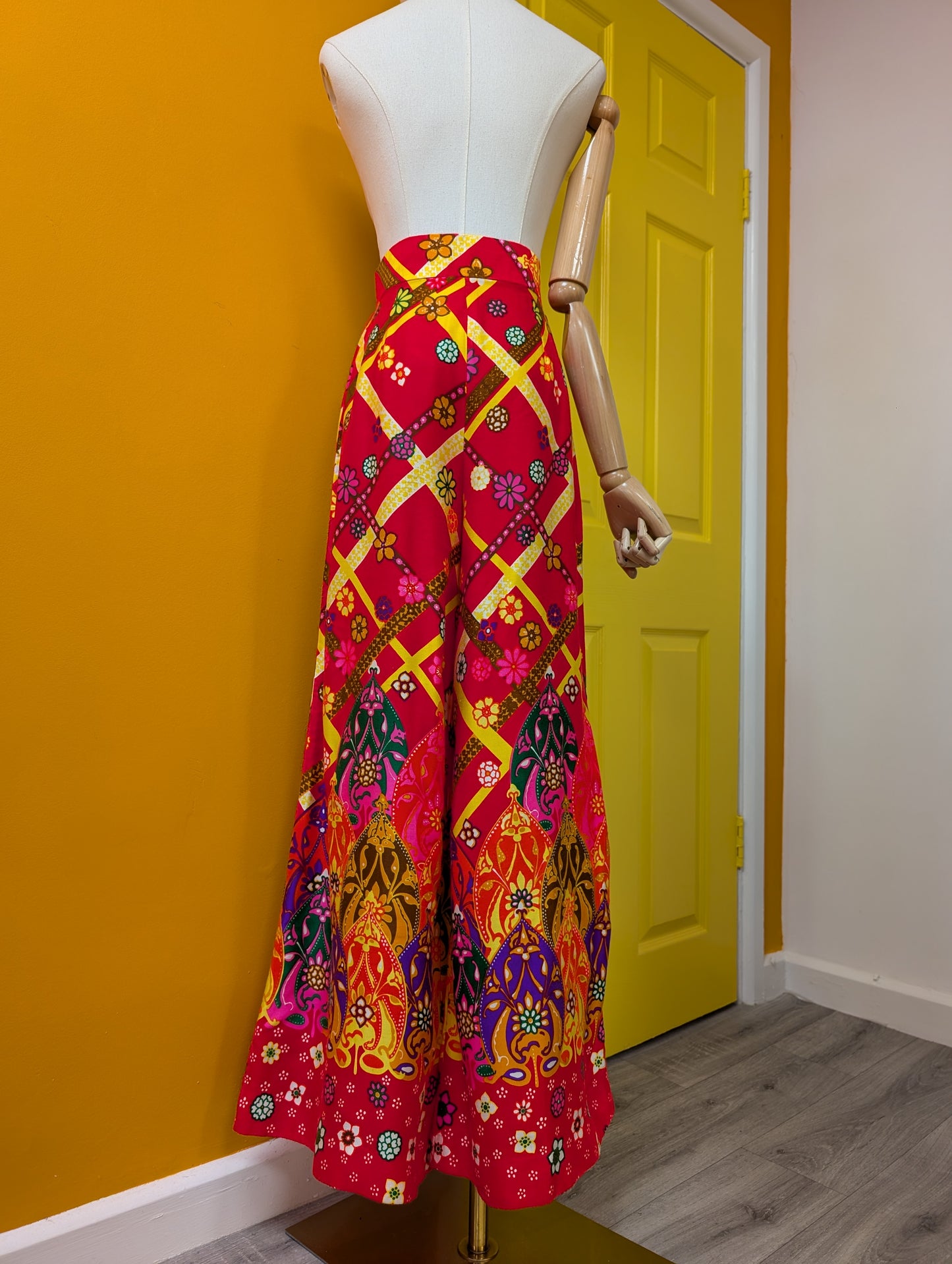 1970s Alex Colman California psychedelic palazzo pants - 26" waist