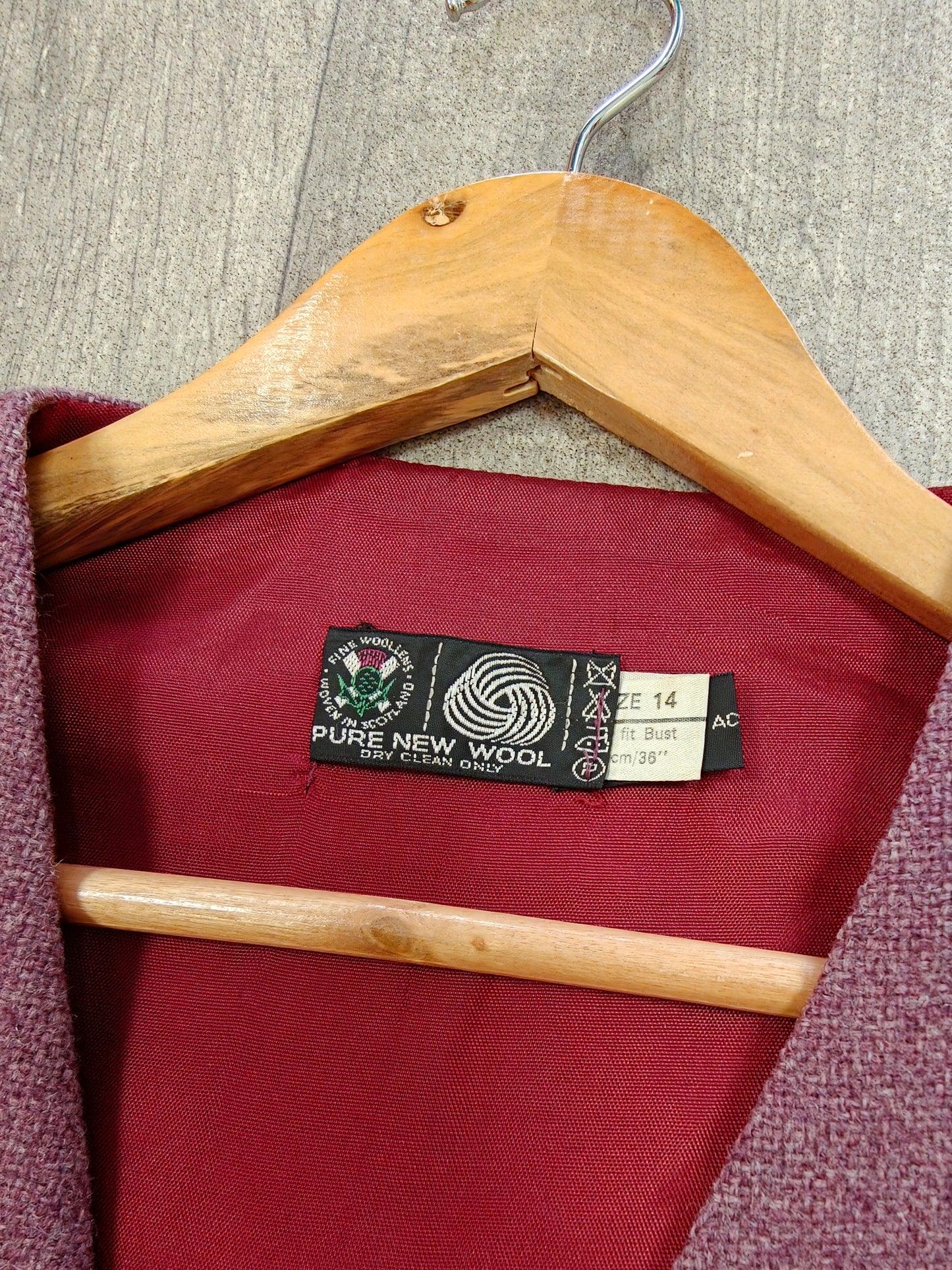 70s/80s purple Scottish wool waistcoat - M