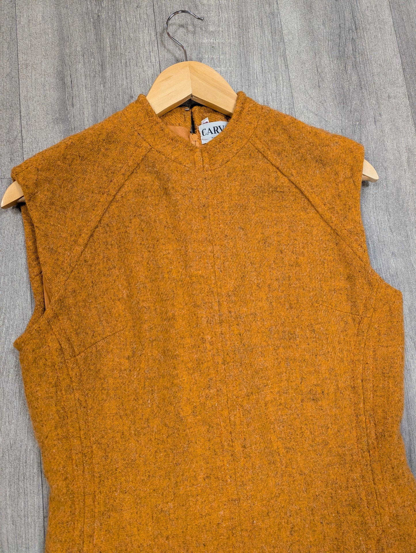 1960s Carvale orange wool dress - S/10