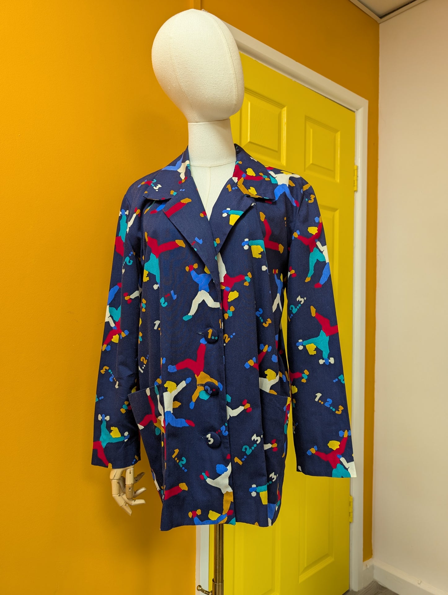 1980s Verve novelty print cotton jacket - M/L
