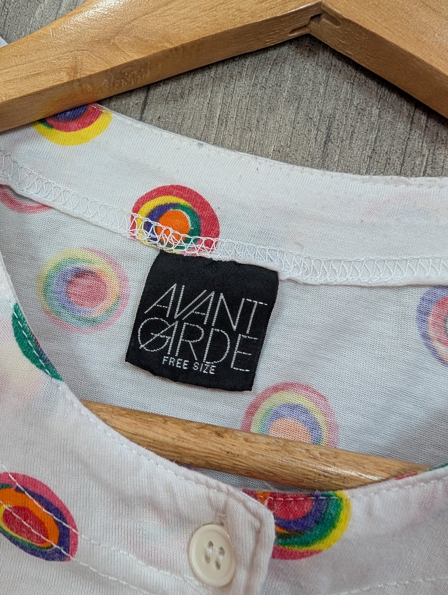 80s/90s Avant Garde rainbow print top