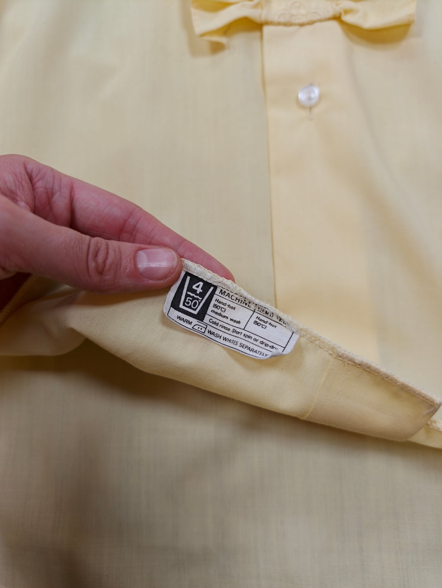 1970s Rocola yellow ruffle front double cuff shirt