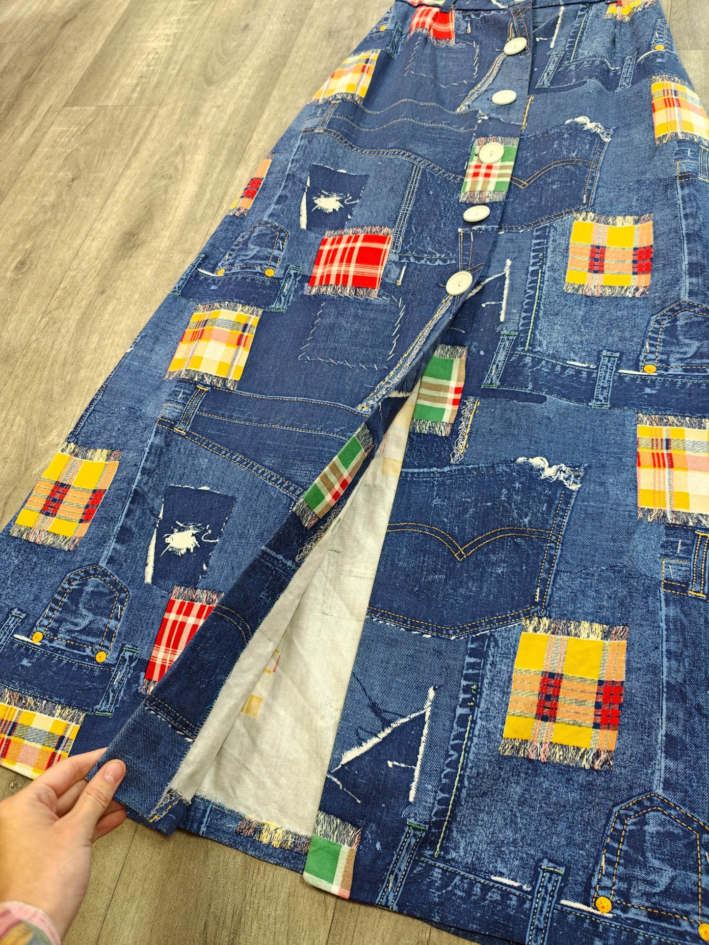 1970s Richard Shops patchwork print skirt - 27" waist