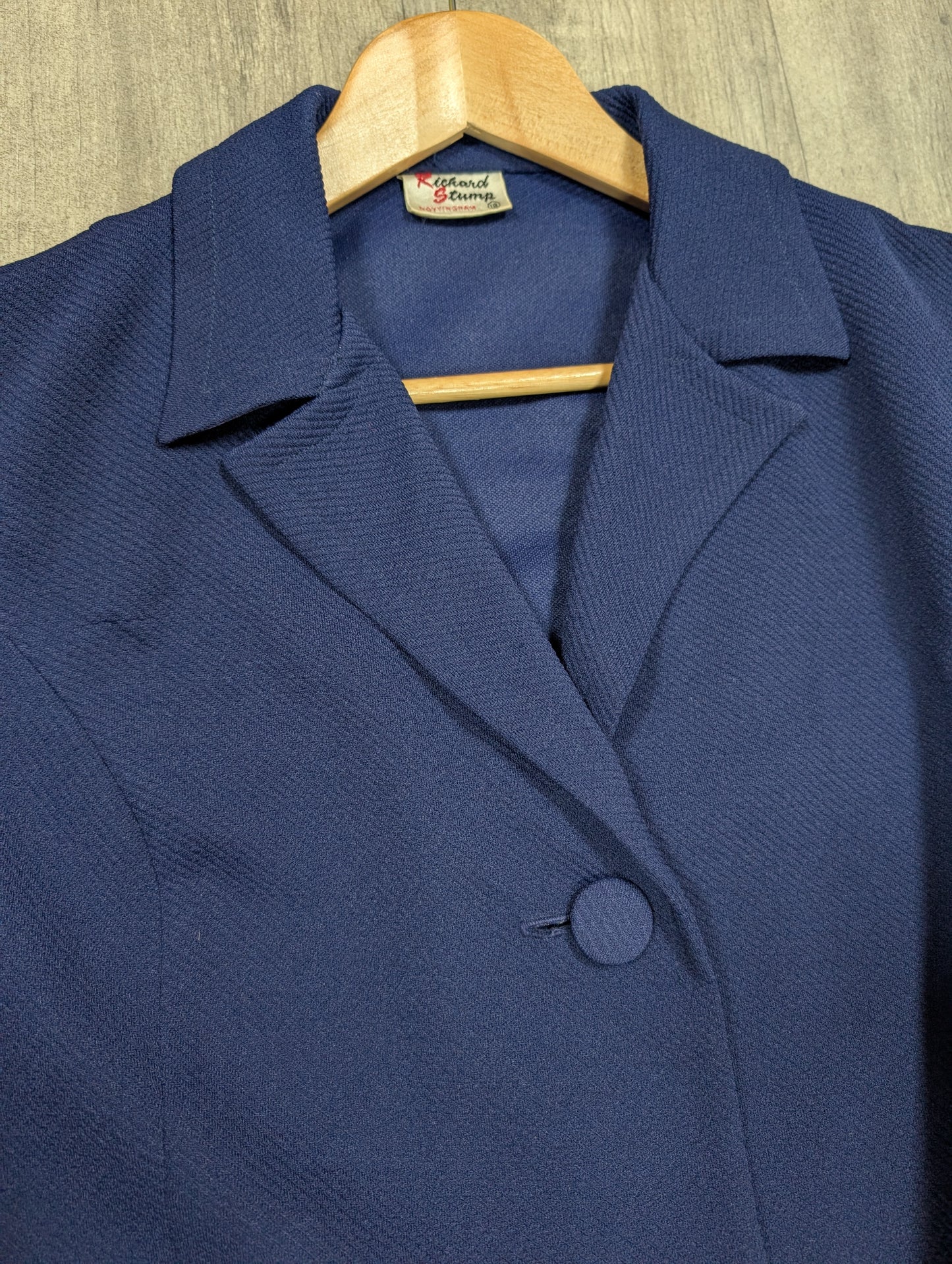 1960s Richard Stump blue crimplene coat - M/L