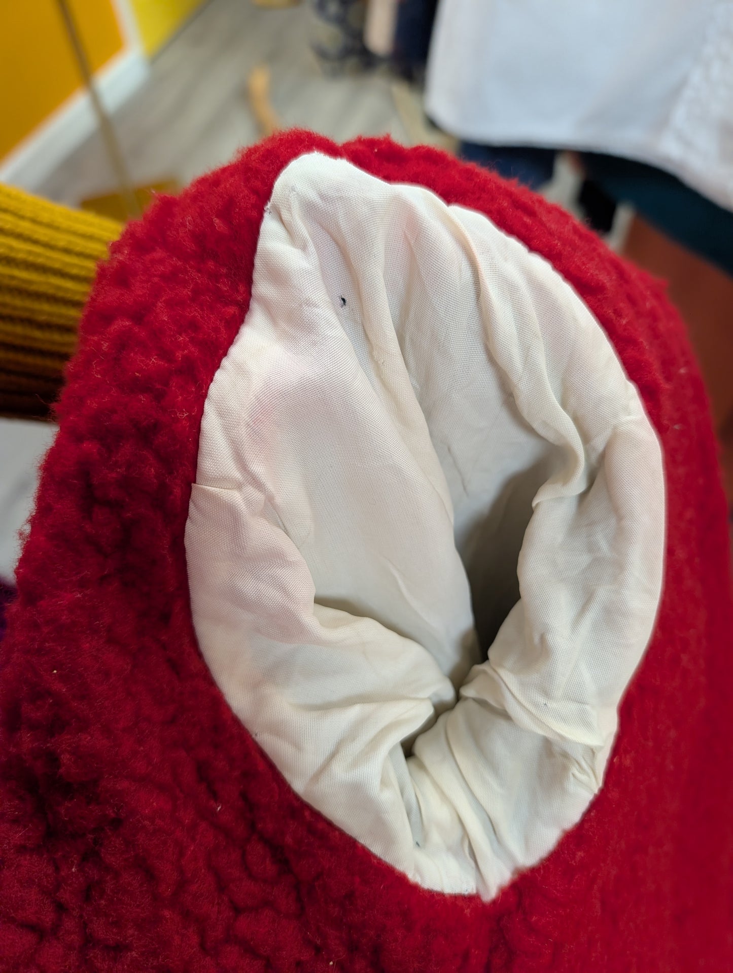 1970s green anorak with red fleece lining - S