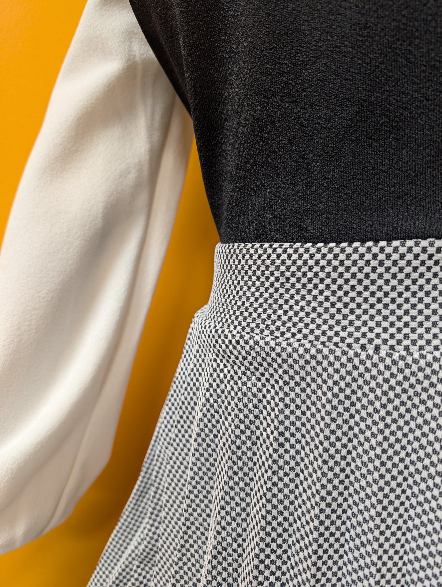 1970s Richard Shops black/white dress - XS/6/8