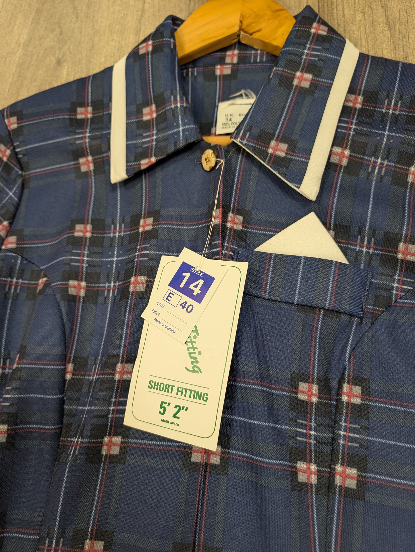 Deadstock 1980s check dress & belt - M