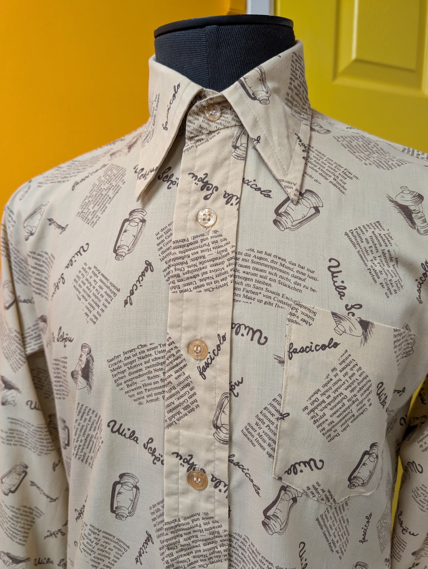 1970s Bud Berma novelty print shirt