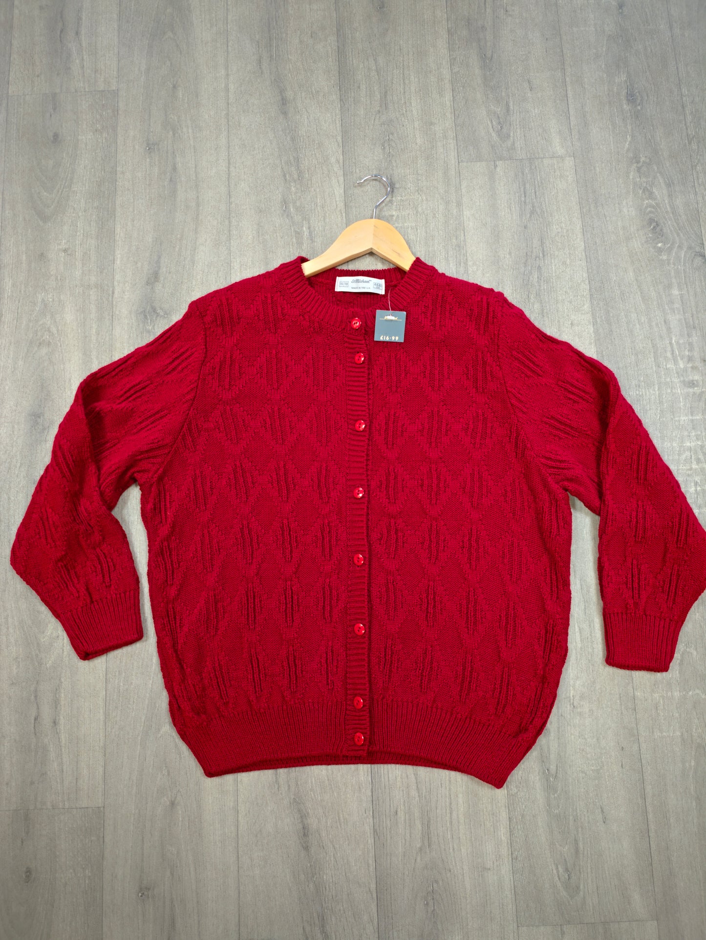 Deadstock with tag 1980s St Michael acrylic cardigan - M/L
