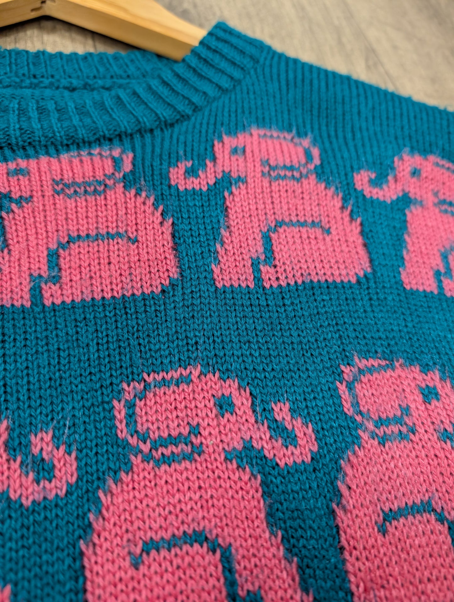 Hand knitted novelty elephant jumper - S/M