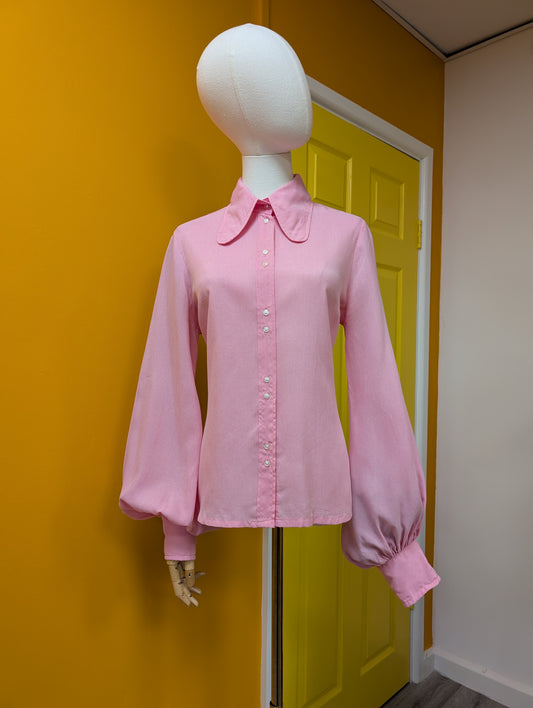 1970s Susy Ware pink shirt - M