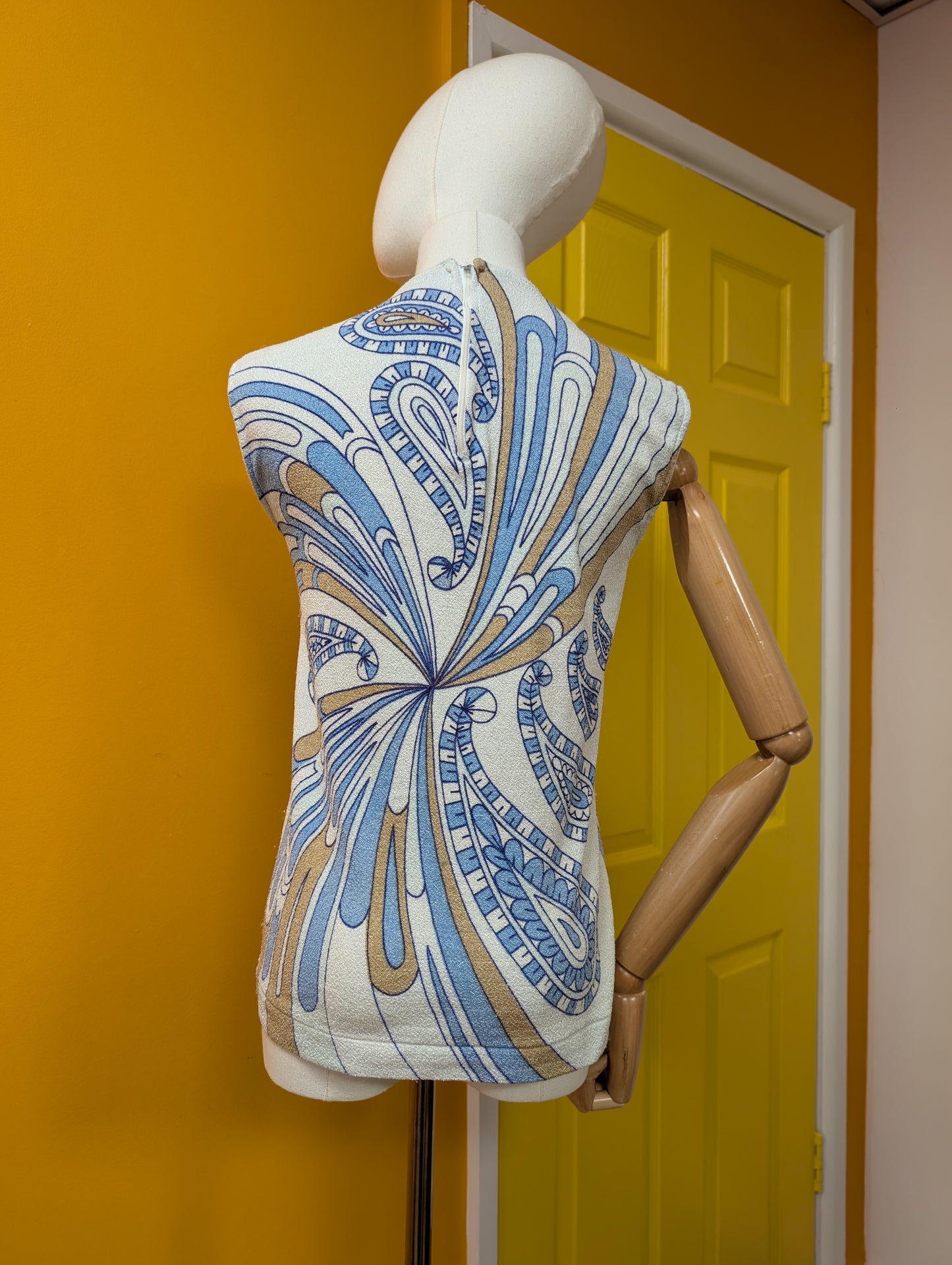 1960s Top Knit paisley psychedelic top - XS/S