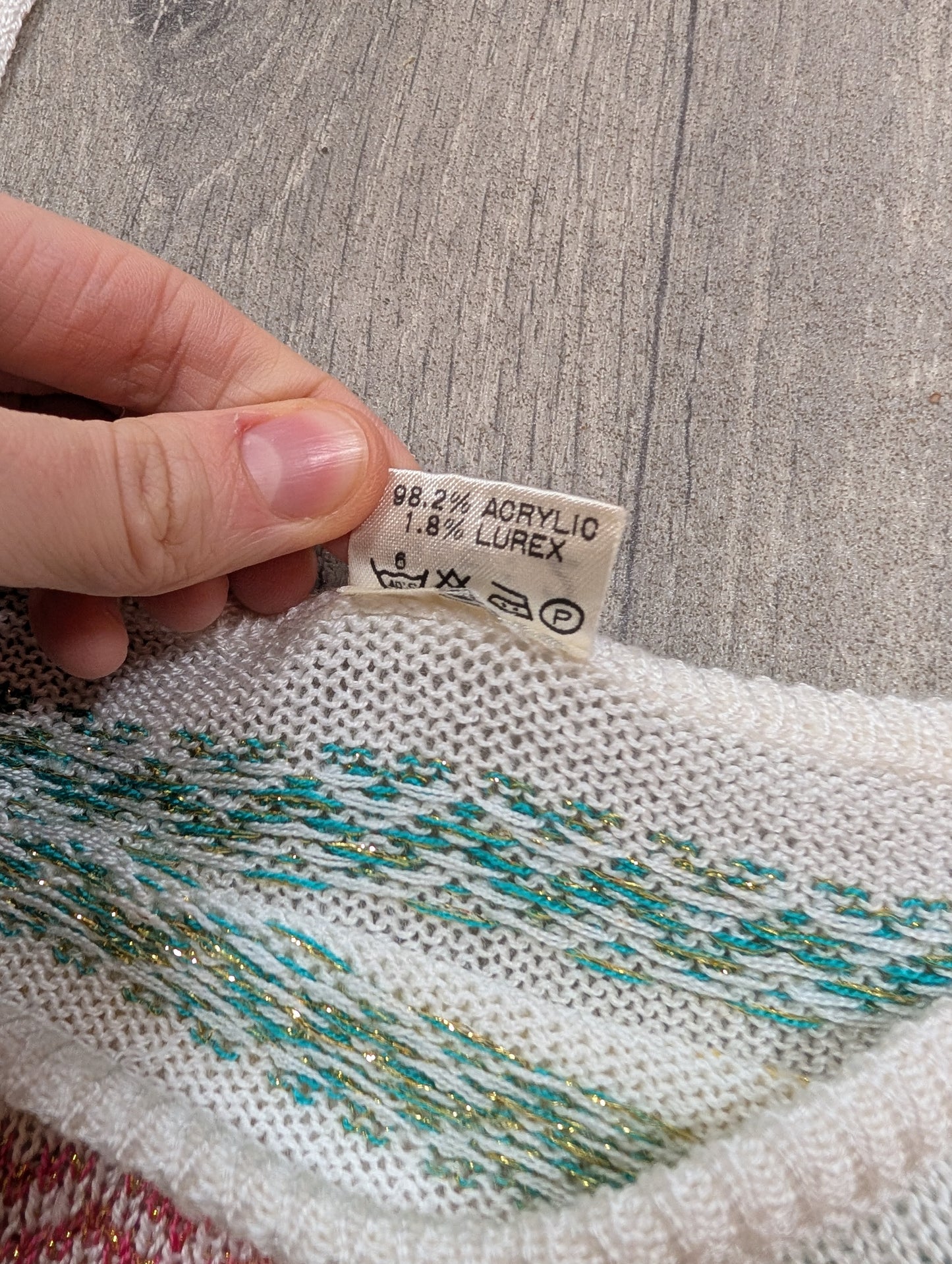 1980s Sunhanit knitted acrylic & lurex 2 piece - XS/S