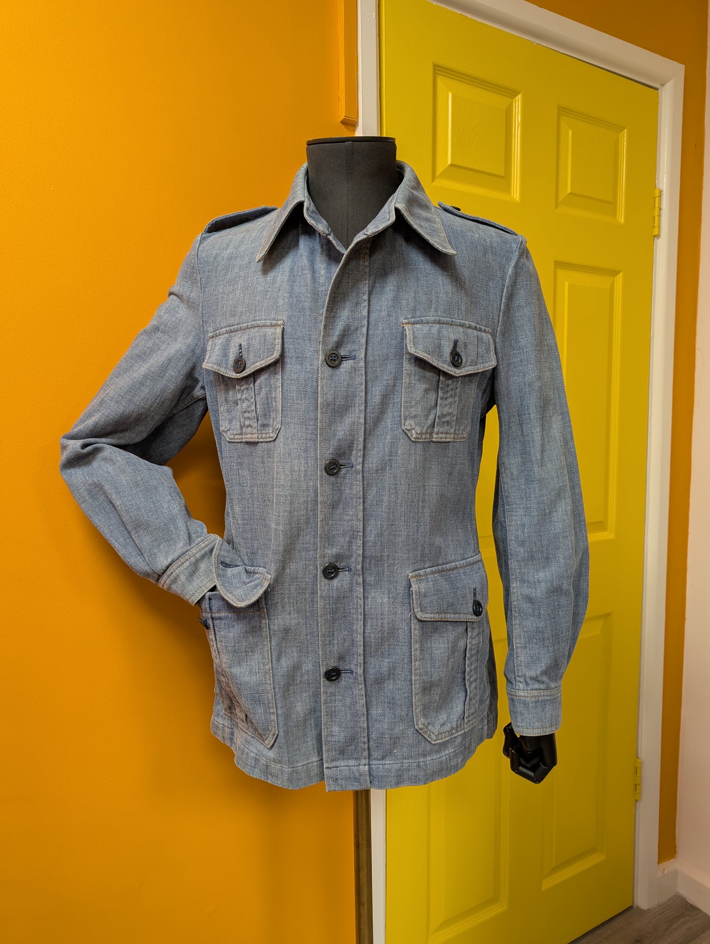 1970s St Michael denim safari jacket